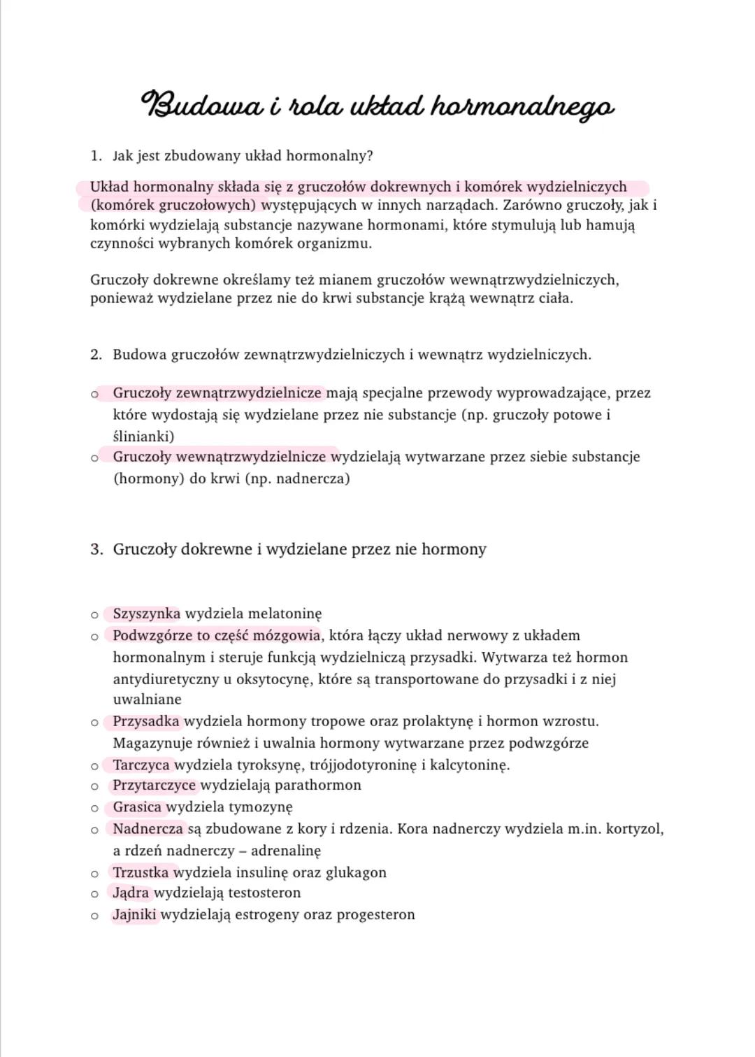 Budowa i rola układu hormonalnego