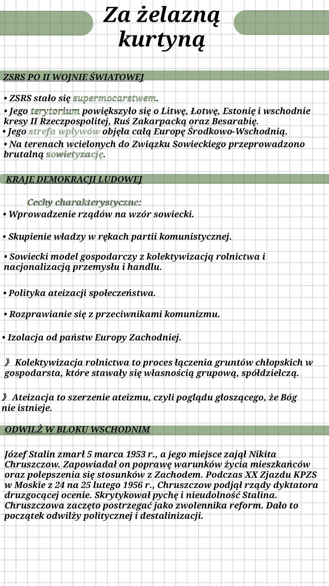 Za żelazną kurtyną historia klasa 8 dział 3
