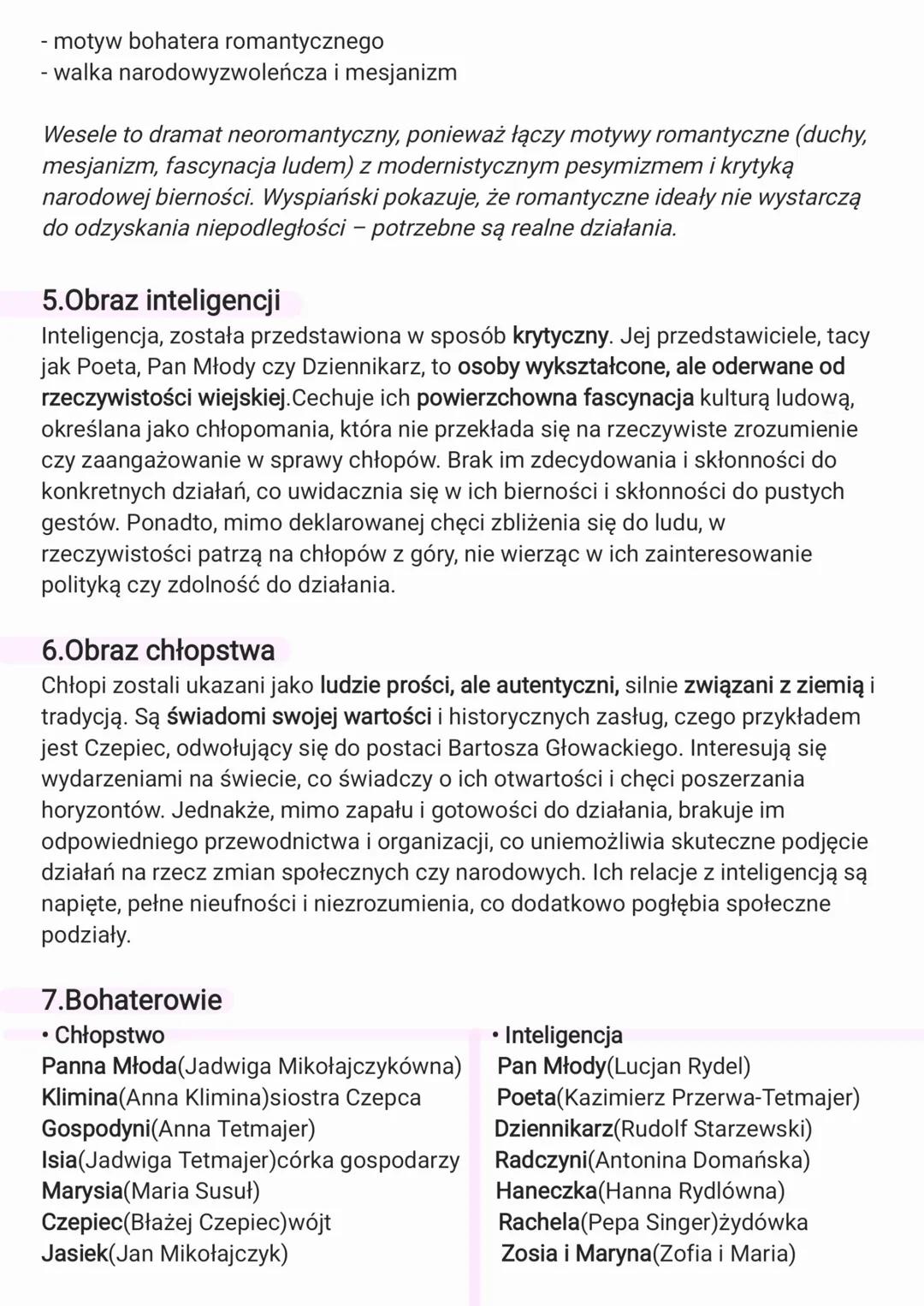 --- OCR Start ---
Wesele
1.Geneza wesela
„Miałeś chamie złoty róg,
miałeś chamie czapkę z piór..."
• Utwór jest zainspirowany autentycznym ś