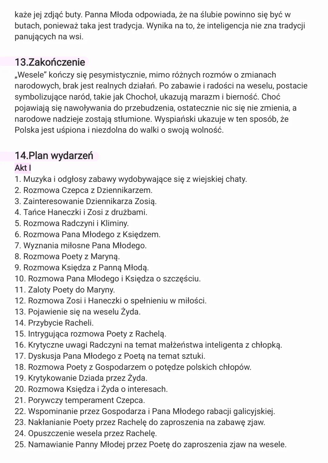 --- OCR Start ---
Wesele
1.Geneza wesela
„Miałeś chamie złoty róg,
miałeś chamie czapkę z piór..."
• Utwór jest zainspirowany autentycznym ś