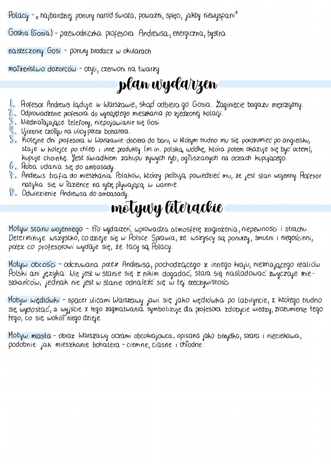 --- OCR Start ---
Profesor Andrews w
auter Olga Tokarczuk
gatunek opowiadanie realistyczne
Warszawie
geneza
Profesor Andrews w Warszawie" to