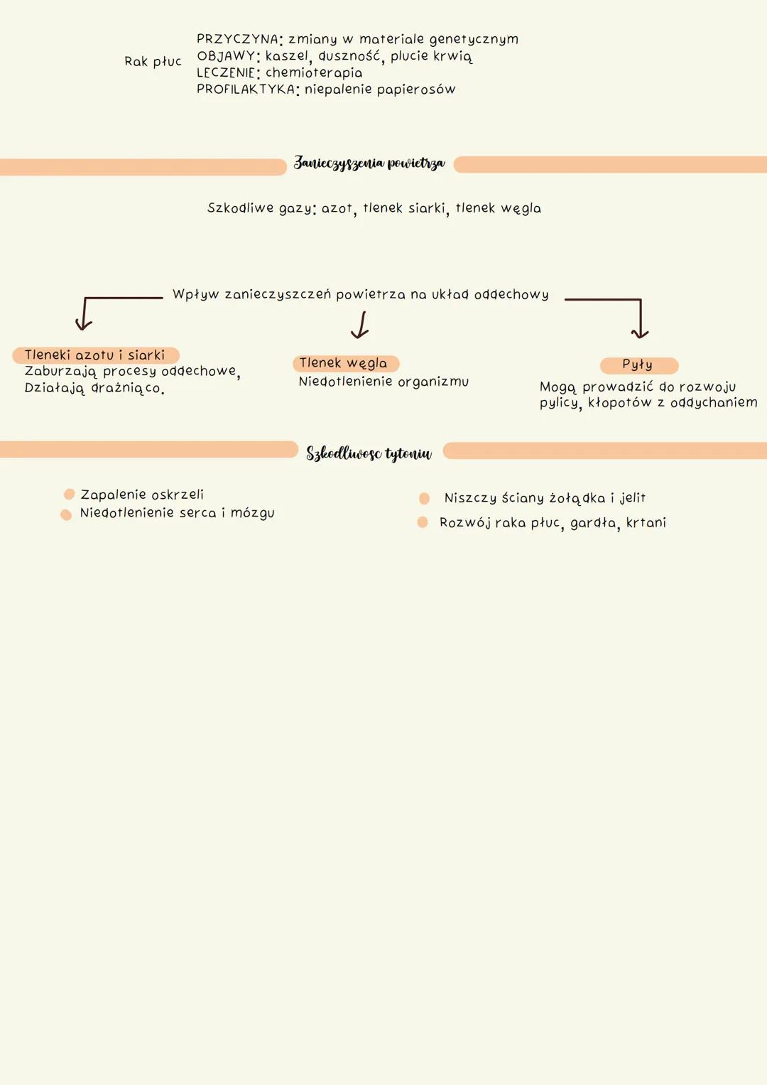 # Budowa i rola ukladu oddechowego
Powietrze jest oczyszczane dzięki rzęskom i śluzowi nabłonka, Śluz nawilża powietrze, co ułatwia
przeni
