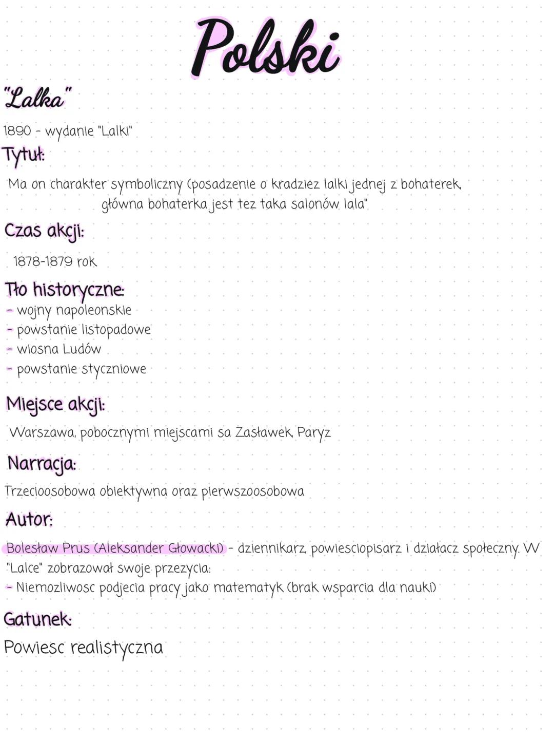 "Lalka" Bolesław Prus