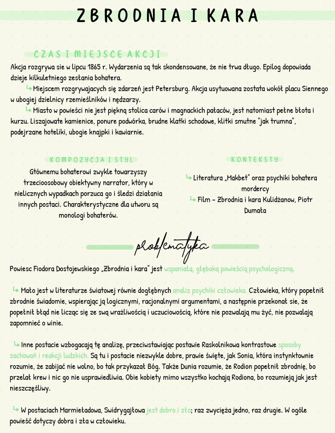 # Zbrodnia i kara
FIOdor Dostojewski --- OCR Start ---
ZBRODNIA I KARA
CZAS I MIEJSCE AKCJI
Akcja rozgrywa sie w lipcu 1865 r. Wydarzenia s