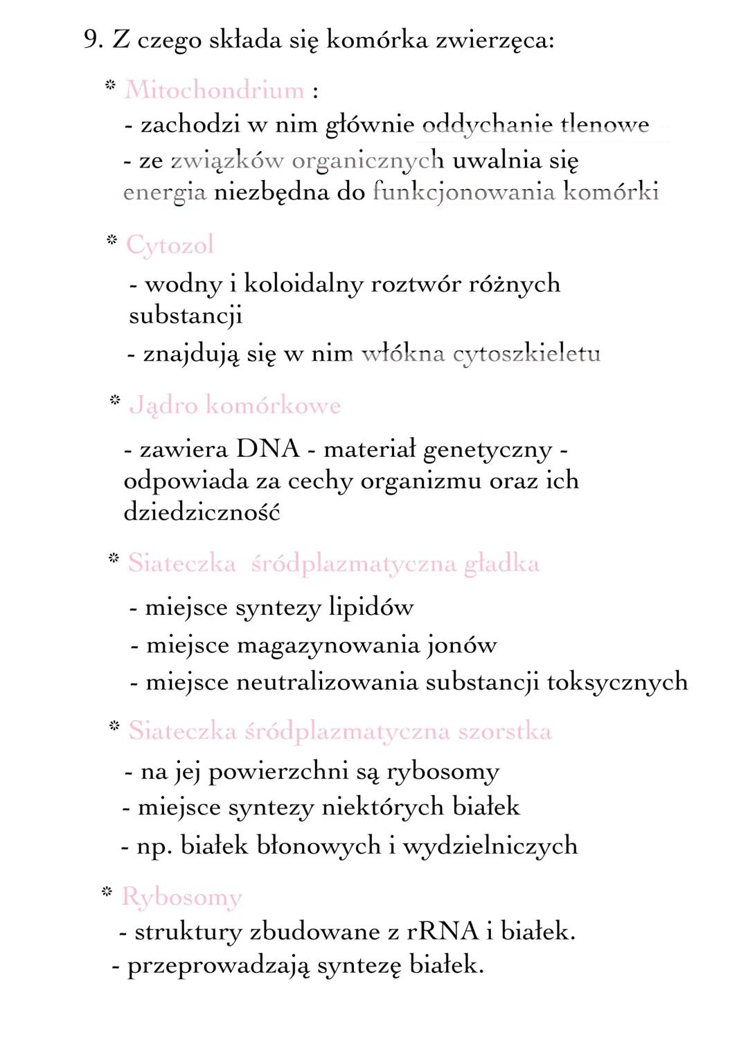 --- OCR Start ---
Budowa i funkcje komórki - i ich rodzaje
1. Komórka - podstawowa jednostka funkcjonalna i
budulcowa organzimu. Posiada zdo