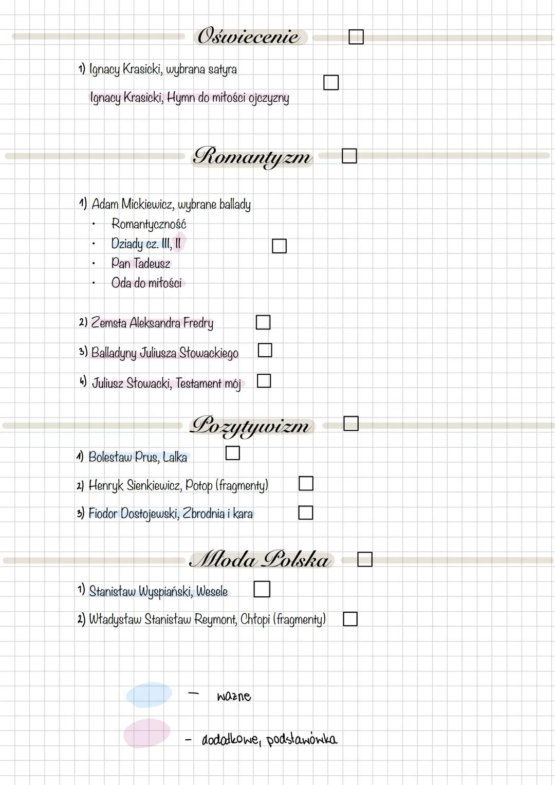 # POLSKI
# PLANER
# MATURALNY PEWNIARI MATURALNE 2025
Lektury:
* Lalka - realizm, miłość, problem społeczny
* Dziady cz. III - mesjan