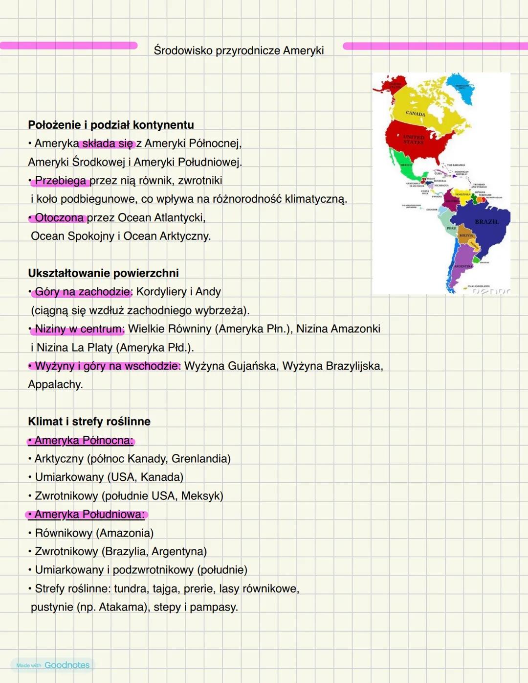 --- OCR Start ---
Środowisko przyrodnicze Ameryki
CANADA
Położenie i podział kontynentu
Ameryka składa się z Ameryki Północnej,
Ameryki Środ