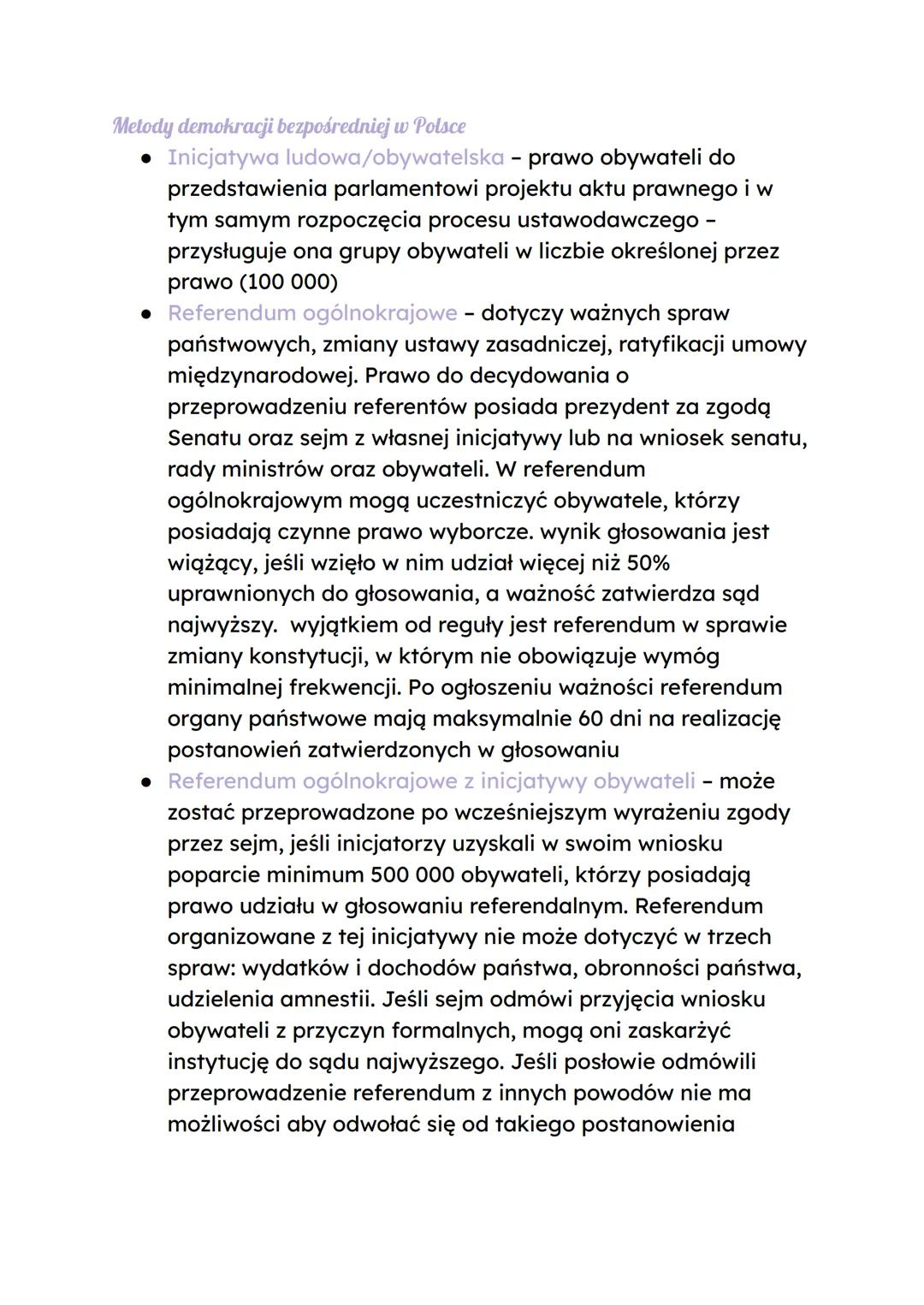 --- OCR Start ---
Procedury demokratyczne w Polsce
Przymiotniki określające wybory w Polsce
• Bezpośrednie
• Równe
• Powszechne
• Tajne
• Wi