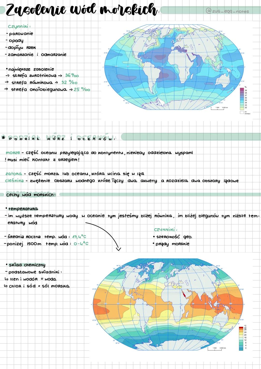 --- OCR Start ---
Zasoby wodne Ziemi
Oceany i morza
Hydrosfera - wodna powłoka Ziemi obejmująca wody atmosferyczne, powierzchniowe i podziem