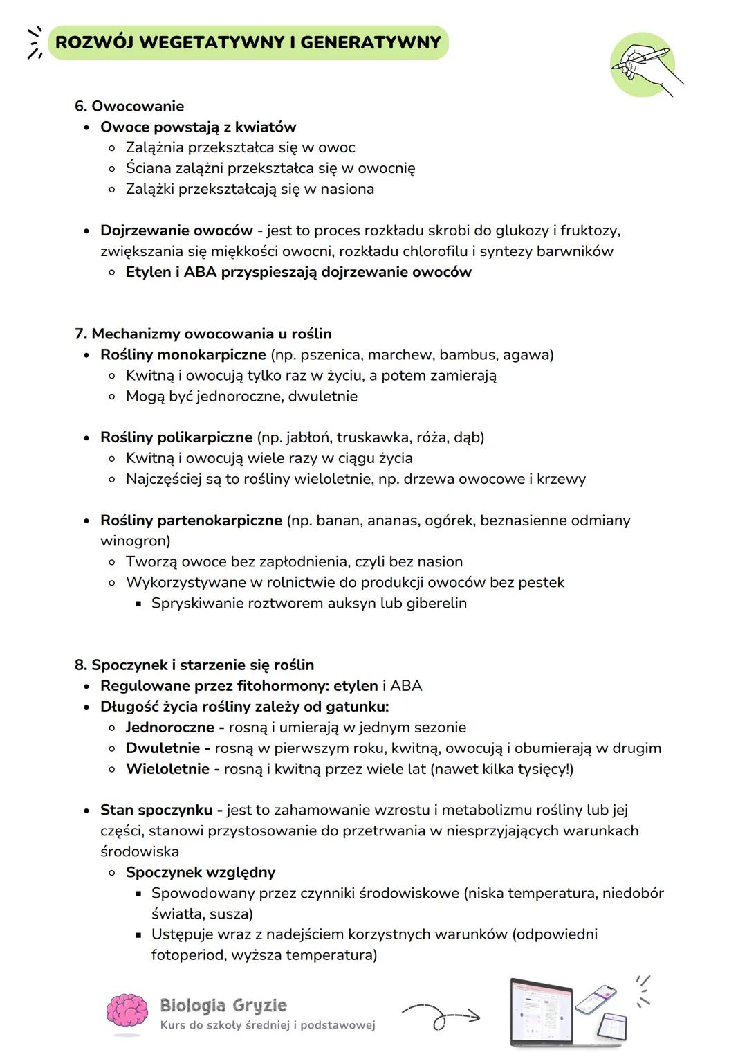 # ROZWÓJ WEGETATYWNY I GENERATYWNY
1. Rozwój wegetatywny rośliny - jest to proces który obejmuje:
 * Wzrost rośliny (może trwać kilka/kilka