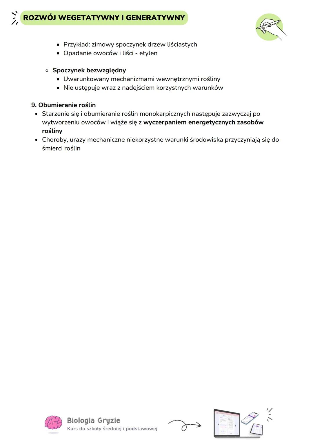 # ROZWÓJ WEGETATYWNY I GENERATYWNY
1. Rozwój wegetatywny rośliny - jest to proces który obejmuje:
 * Wzrost rośliny (może trwać kilka/kilka