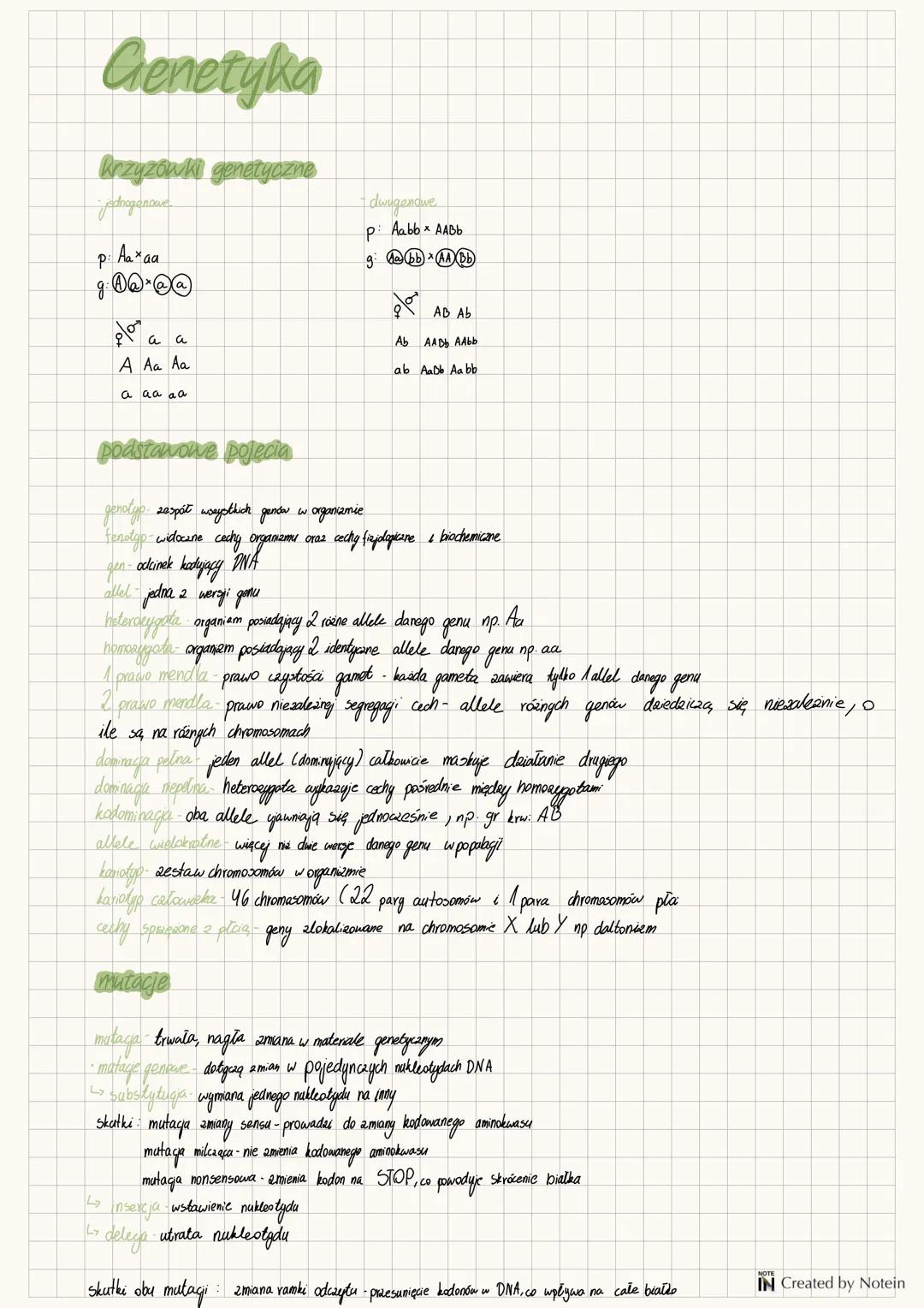 # Genetyka
## Krzyzowki genetyczne
jadragenave
dwigenawe
p: Aaxaa
P: Aabbx AABb
g:bbABb
plom a a
A Aa Aa
a aa aa
AB Ab
Ab AAD AAbb
a