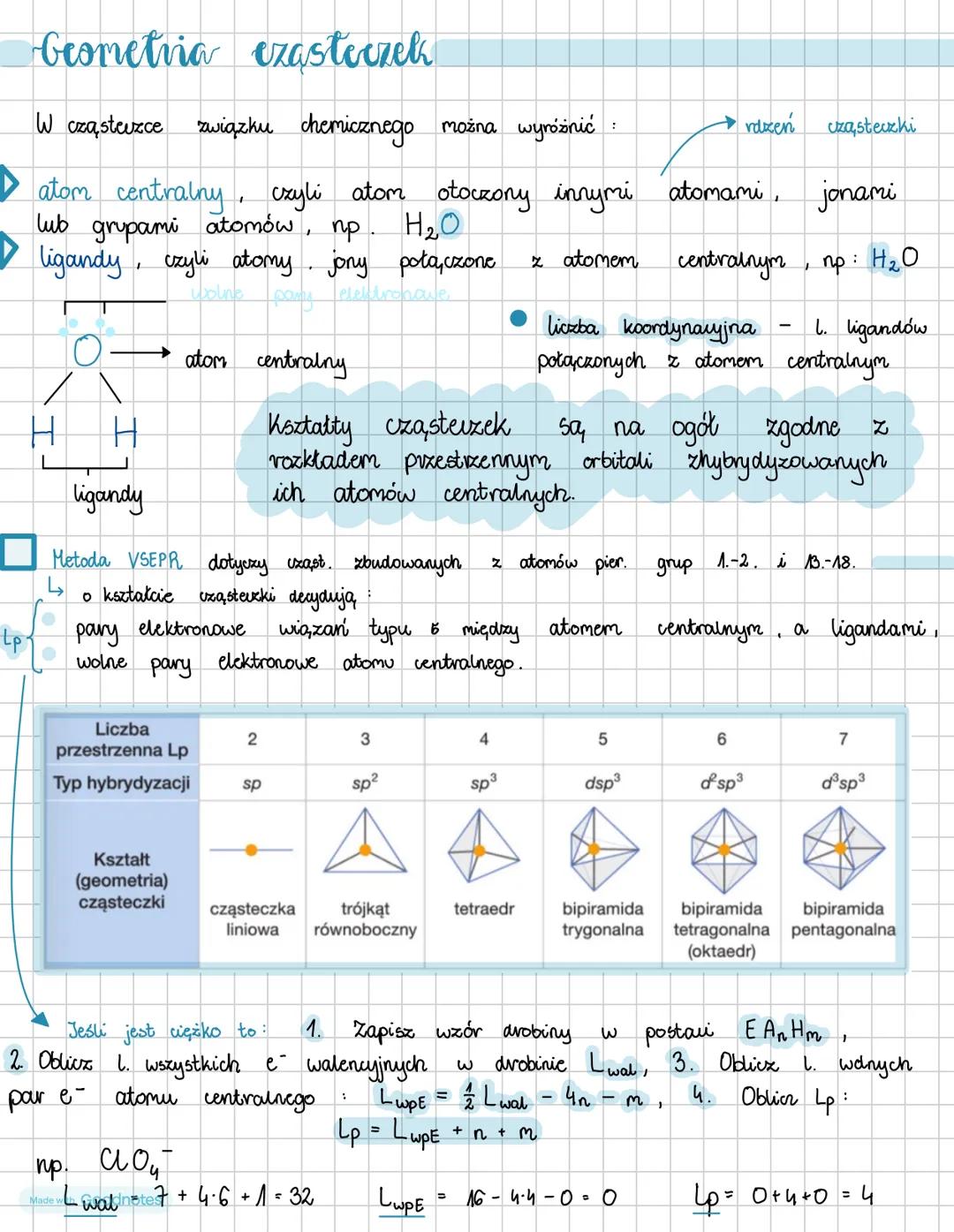 # Hybrydyzacja
⚫ to operacja matematyczna umożliwiająca wyjaśnienie kształtu cząsteczek wieloatomowych i
"wymieszanie orbitali atomowych."