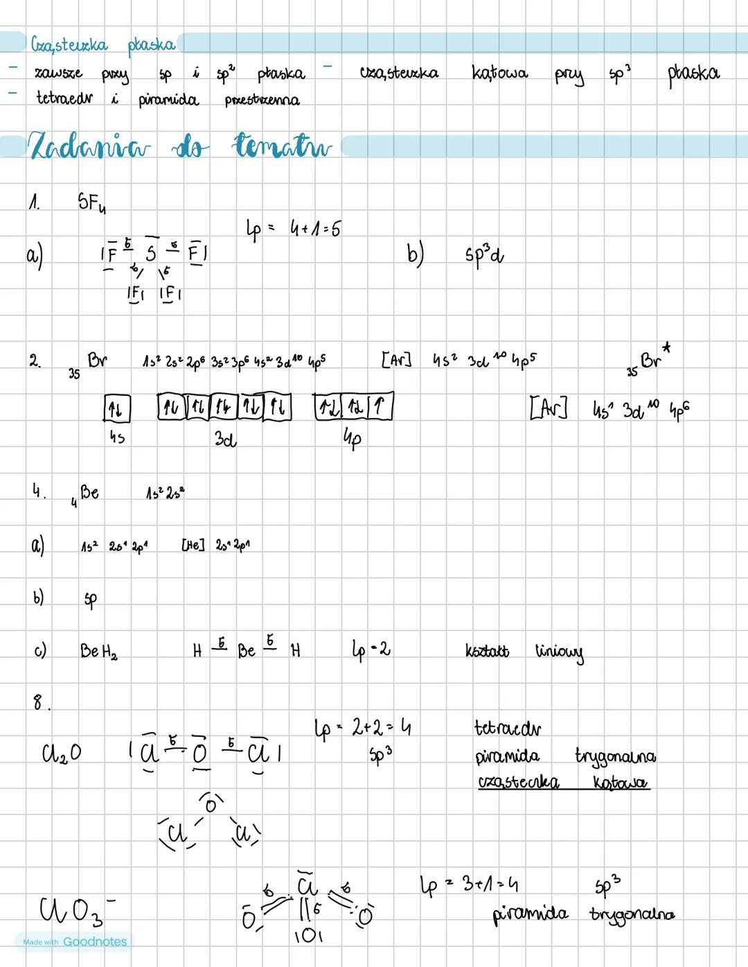 # Hybrydyzacja
⚫ to operacja matematyczna umożliwiająca wyjaśnienie kształtu cząsteczek wieloatomowych i
"wymieszanie orbitali atomowych."