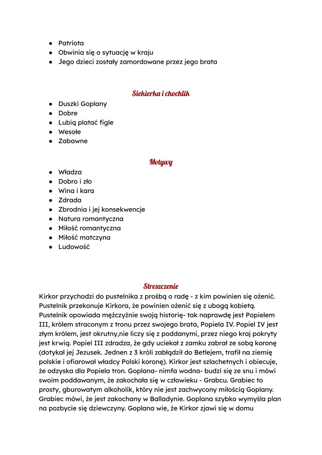 # Balladyna
Geneza: wydana 6 lat po Kordianie - 1839
Gatunek synkretyczny dramat romantyczny (łączy tragedię, legendę i baśń)
* Zerwanie z k