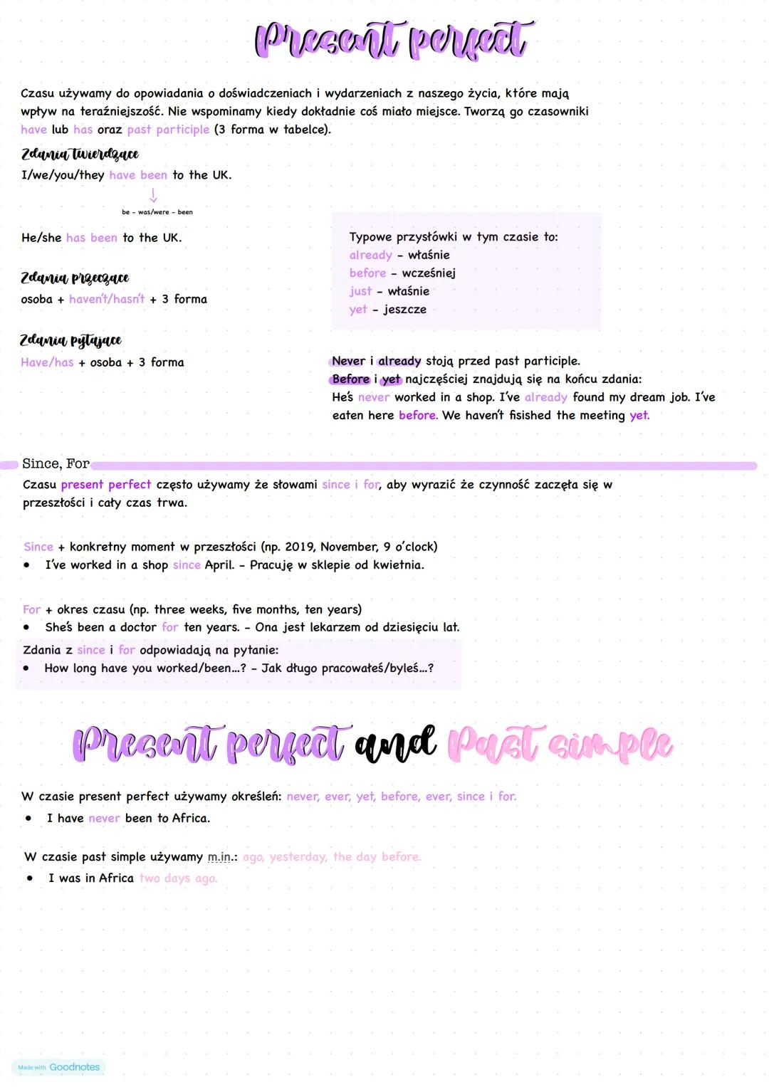 # Present perfect
Czasu używamy do opowiadania o doświadczeniach i wydarzeniach z naszego życia, które mają wpływ na teraźniejszość. Nie ws