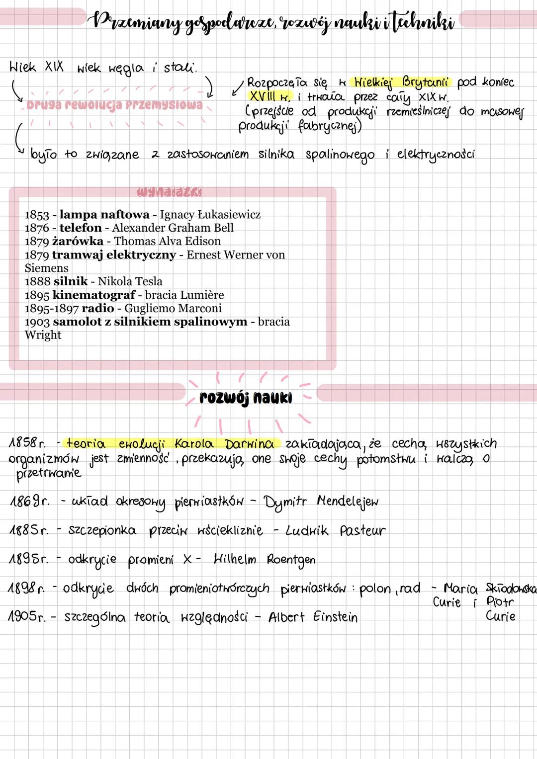 Przemiany gospodaruze, rozwój nauki i techniki
Wiek XIX wiek węgla i stali.
(
Druga rewolucja Przemysłowa
) Rozpoczęła się, w Wielkiej Bryt
