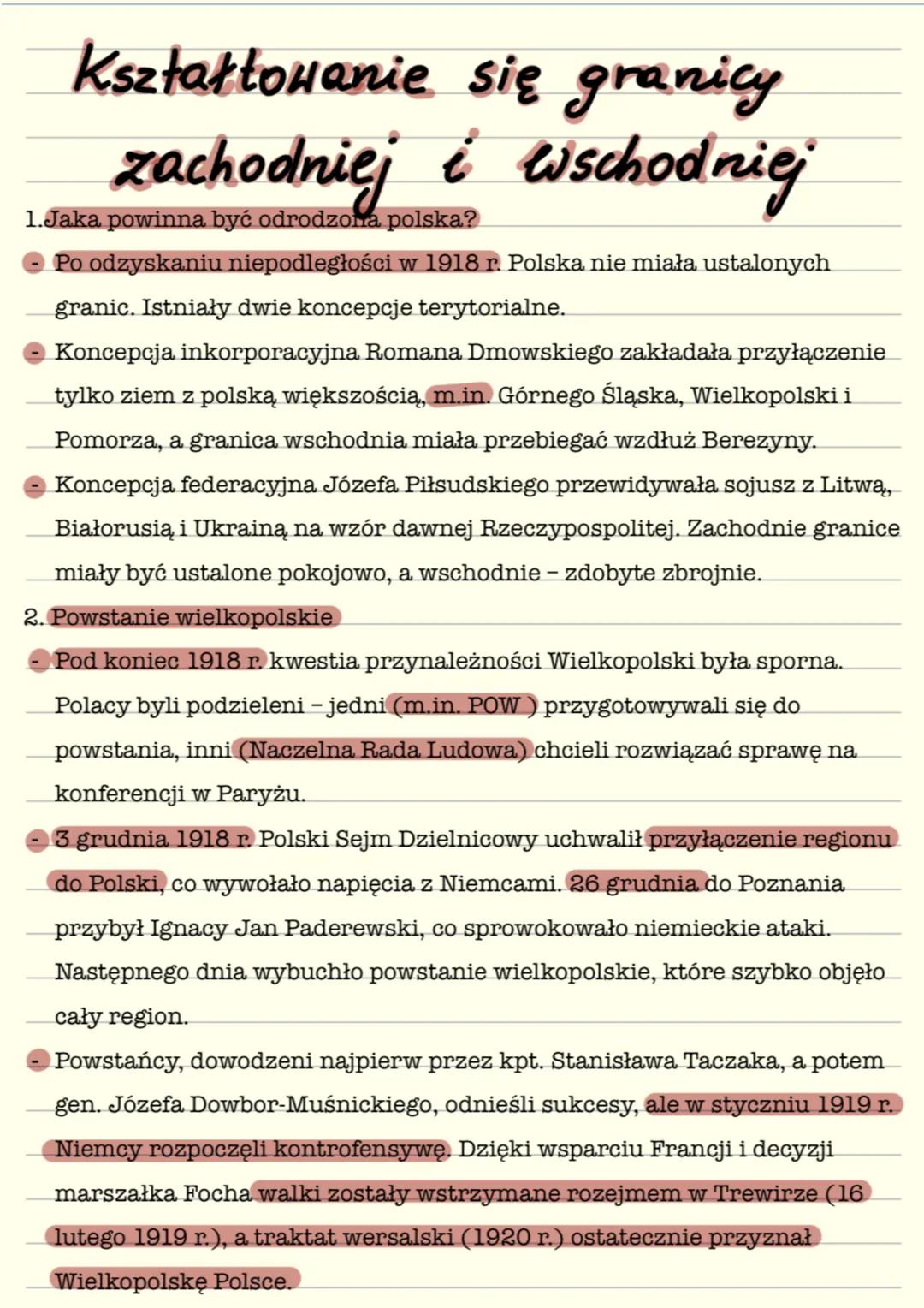 # Kształtowanie się granicy
zachodniej i Wschodniej
1.Jaka powinna być odrodzona polska?
- Po odzyskaniu niepodległości w 1918 r. Polska nie