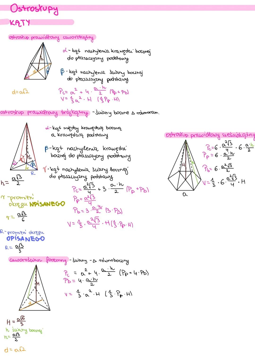 --- OCR Start ---
STEREOIZOMERIA KARTA WZORÓW
Graniastostup
szesuan
a
KATY
graniastosłup prawidłowy czworokątny
a
$D=\sqrt{d_{P}}+\sqrt{H}$