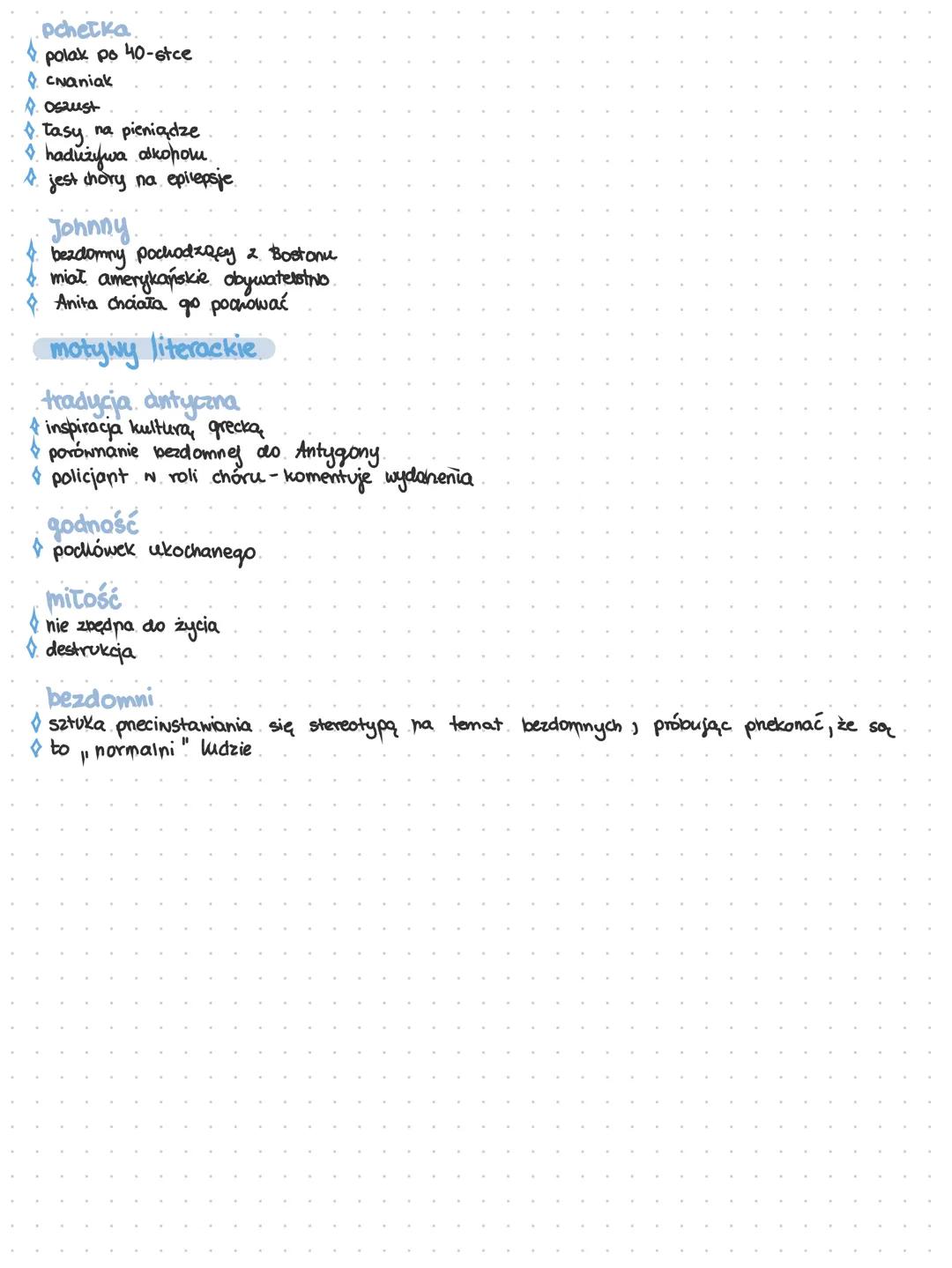 --- OCR Start ---
Antygona w Nowym Jorku
Janusz Głowacki
Idea
◇powiesc o trudnym losie bezdomnych zamieszkujących nowojorski park.
◇portoryt