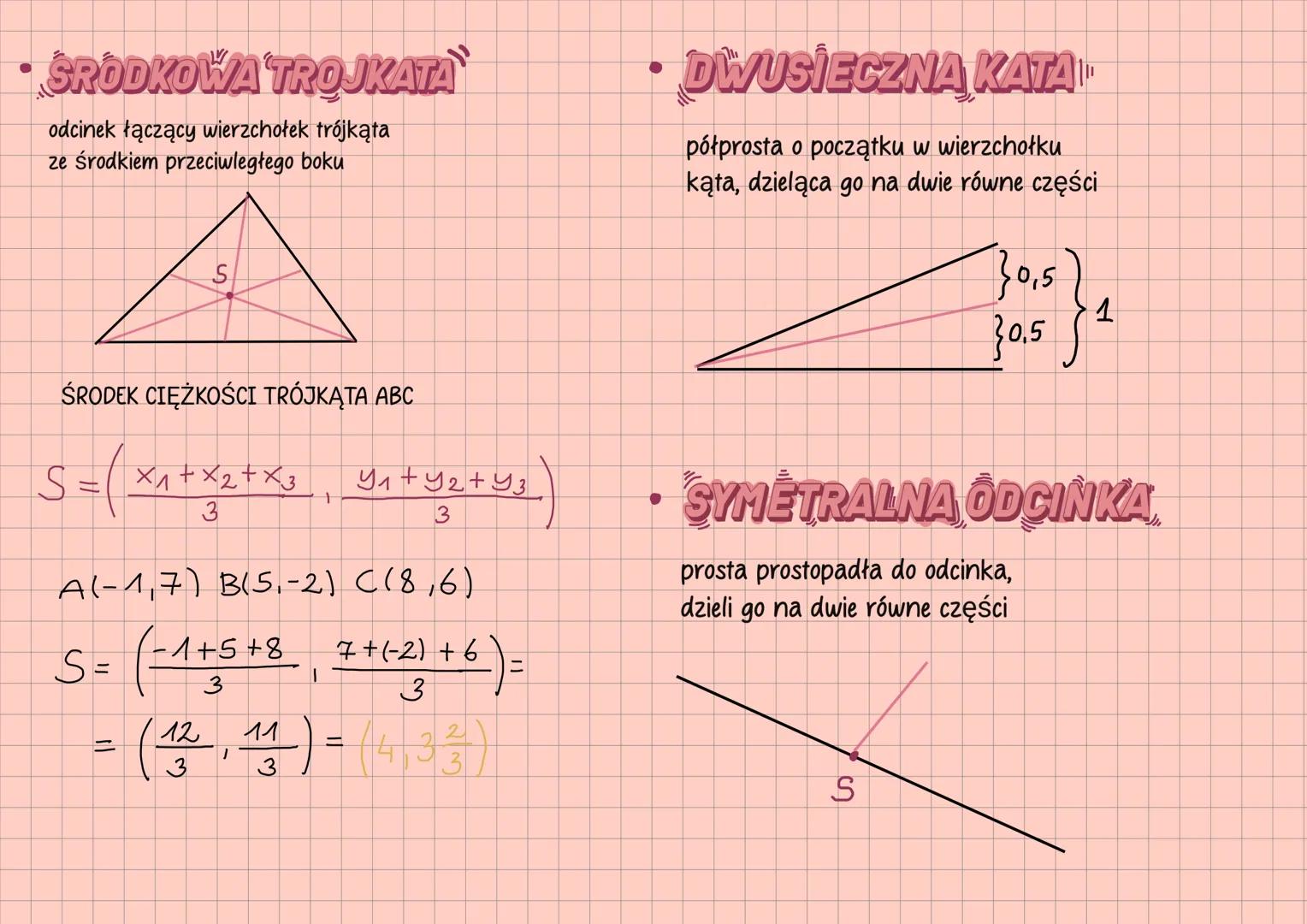 یر
# GEOMETRIA ANALITYCZNA
• KIERUNKOWA PROSTA
$y = ax + b$
пр. у= 2x + 1
• PROSTA OGÓLNA
$Ax+By+C=0$
$A+B\neq 0$
пр. 3x+y-1=0
• ŚRO