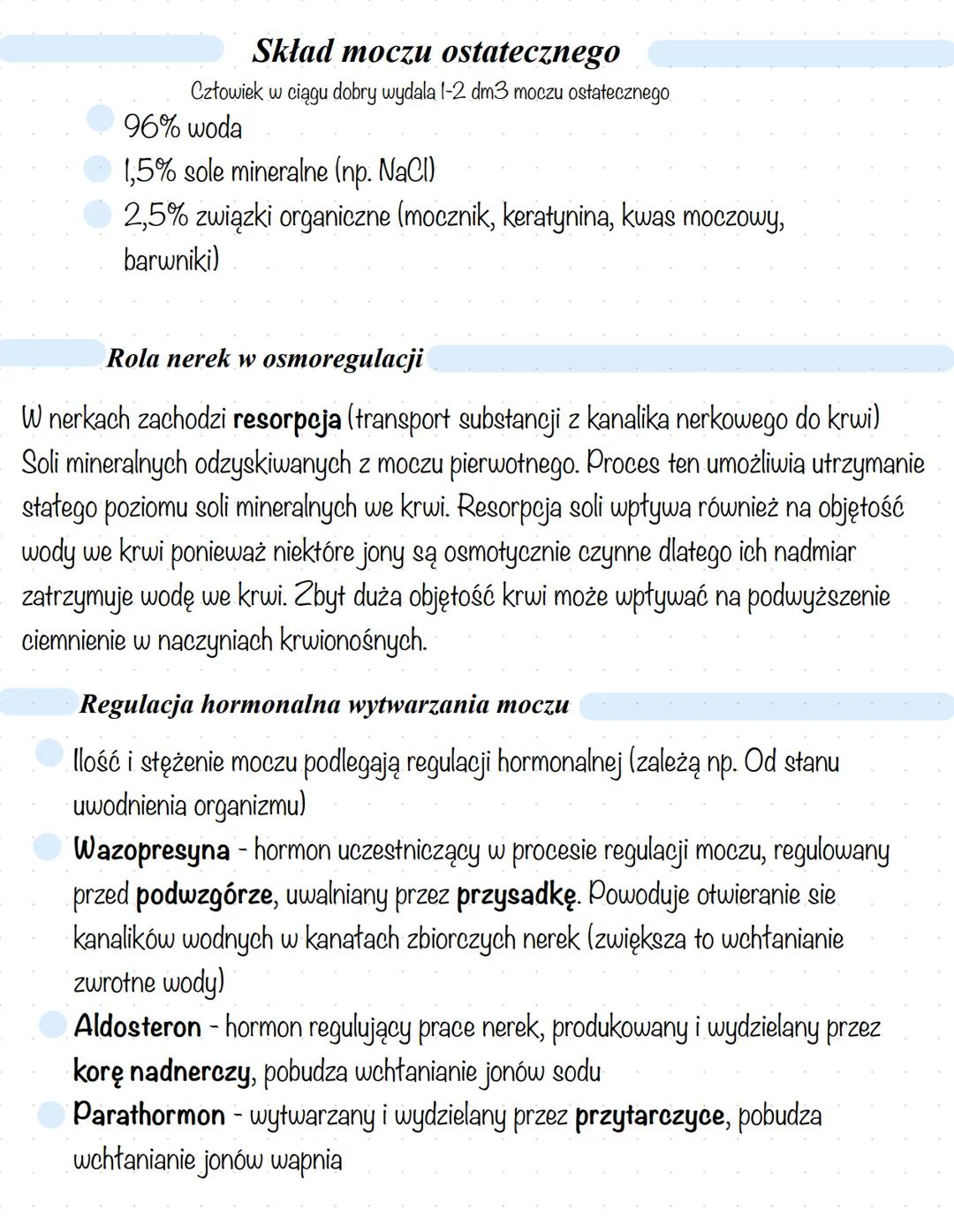 # Budowa i funkcje układu moczowego
Wydalanie - proces fizjologiczny polegający na usuwaniu zbędnych i szkodliwych
przemian materii, powsta