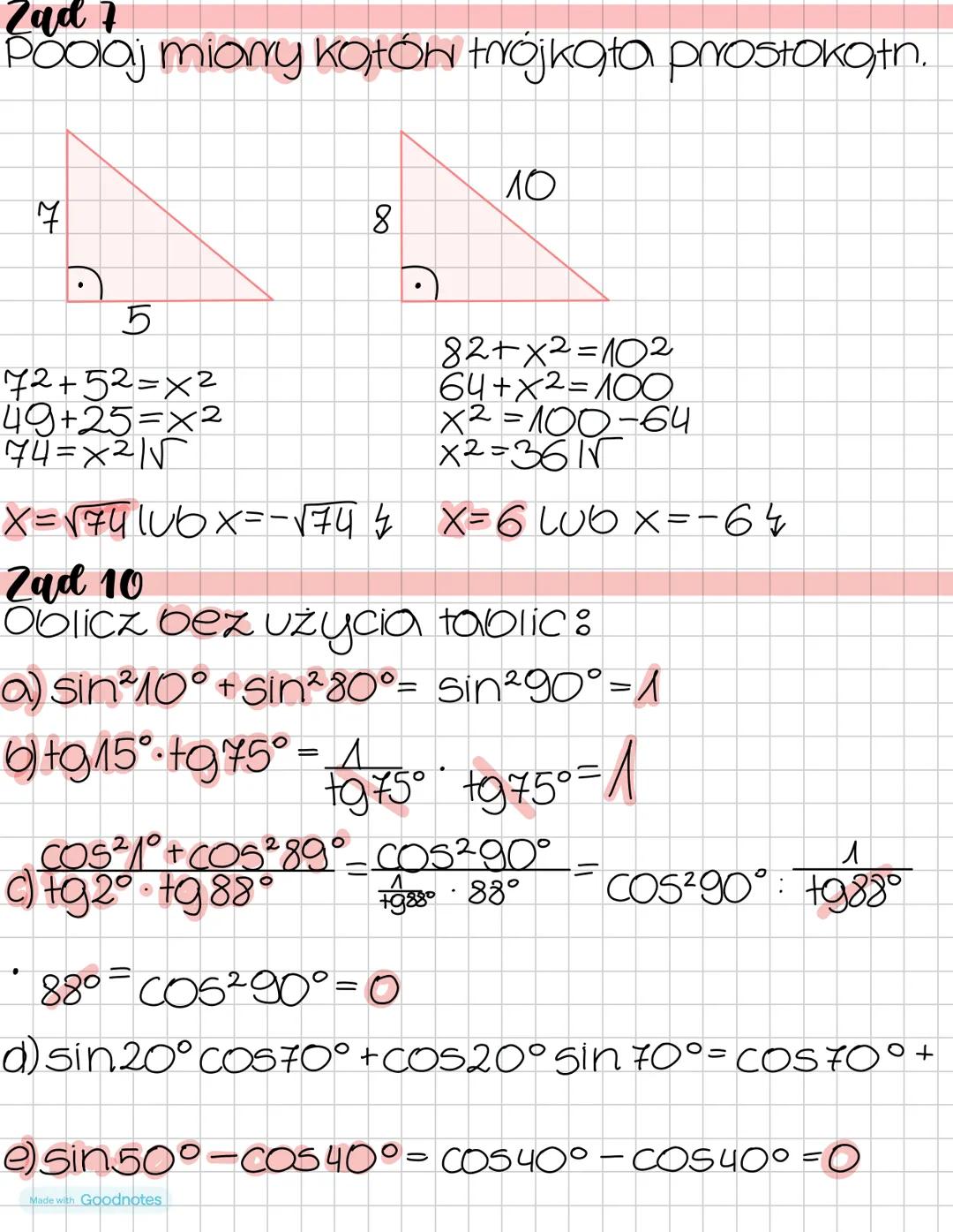 # Trygonometria
Sinus = $\frac{a}{c}$
Przyprostokątna
naprzeciwko kąta α
przeciwprostokątna
Cosinus = $\frac{b}{c}$
Przyprostokątna
przy k