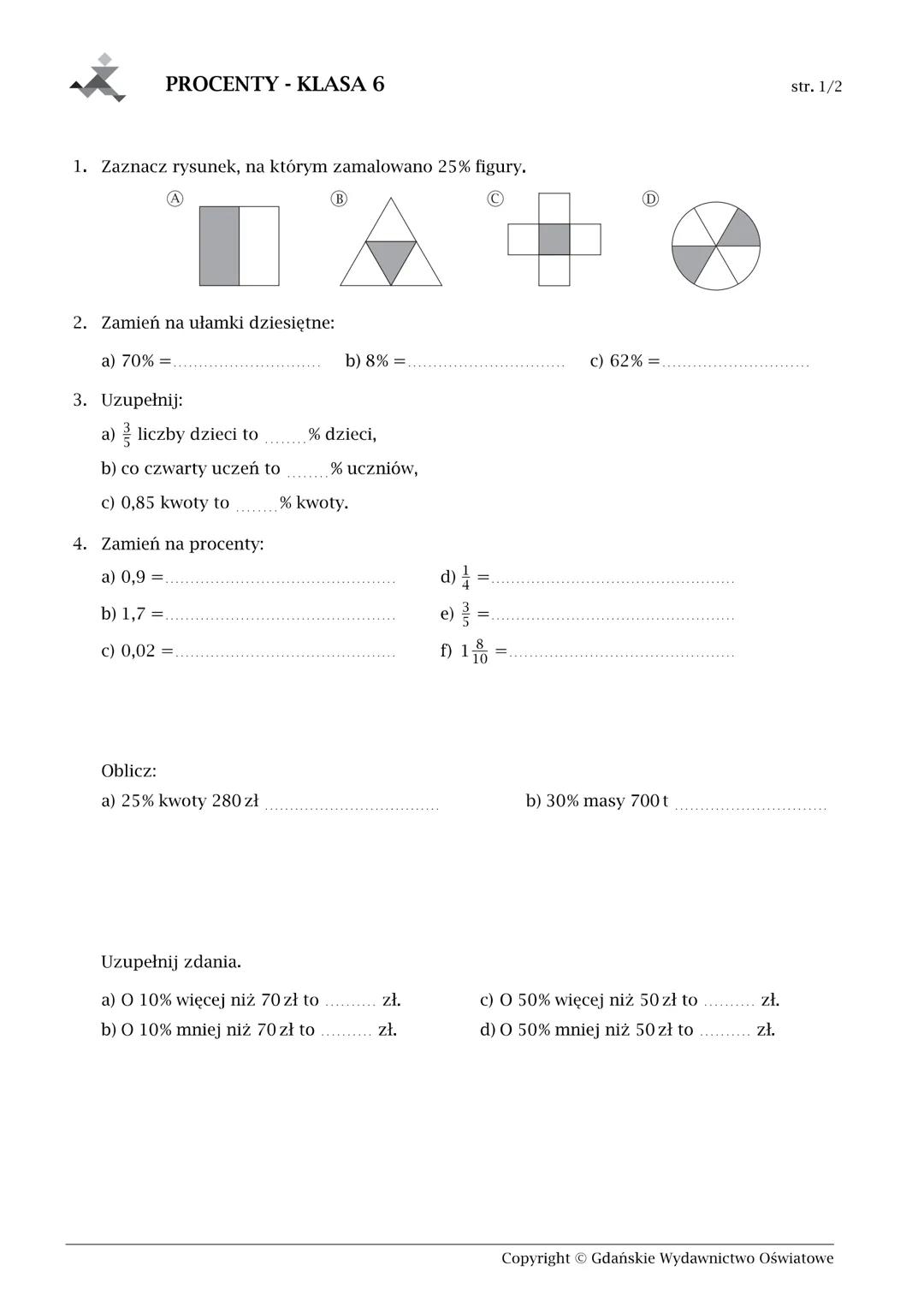 --- OCR Start ---
str. 2/2
9. Pan Kowalski zarabiał 4400 zł miesięcznie. W październiku otrzymał 10% podwyżki, a w li-
stopadzie jeszcze dod