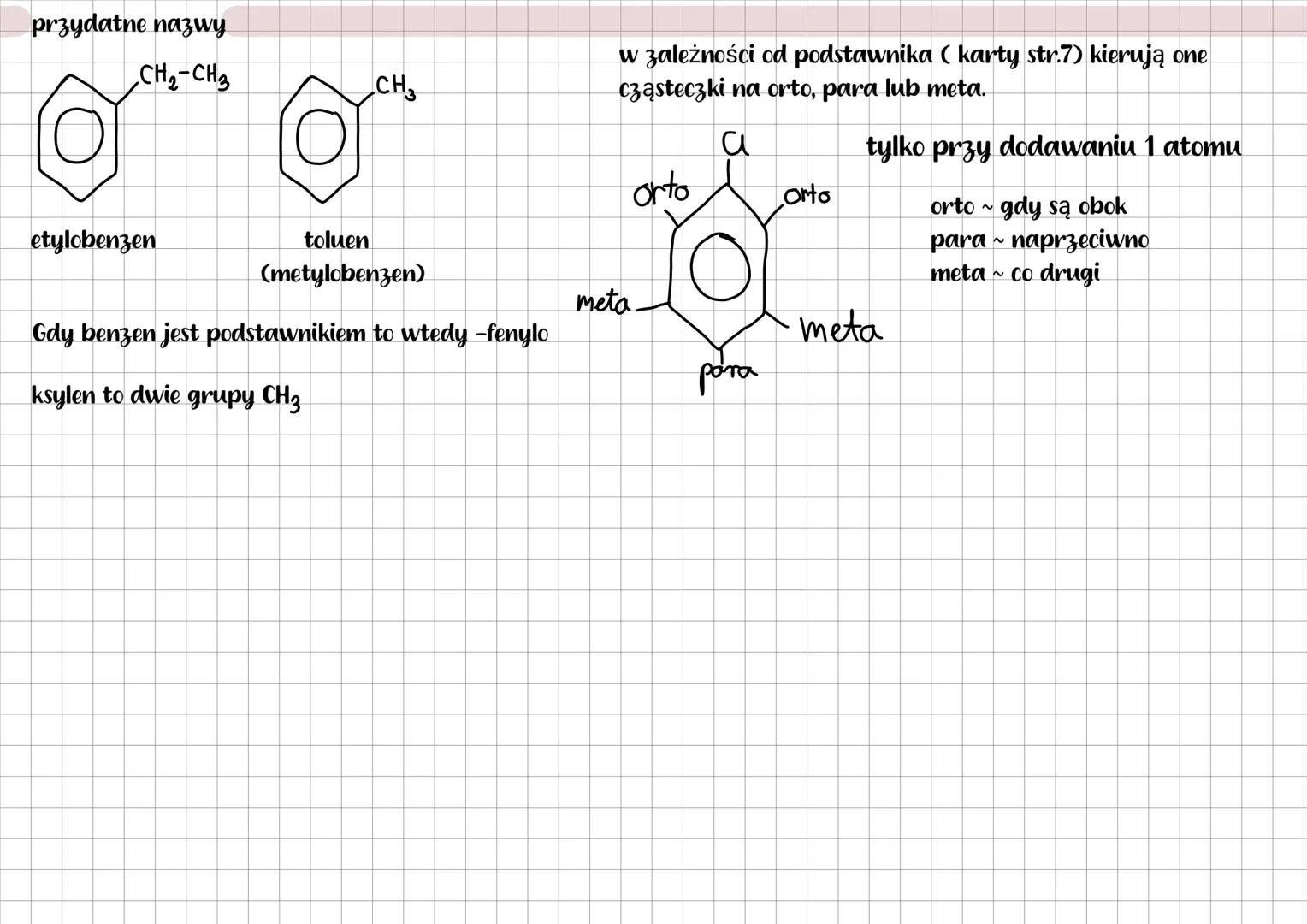 Benzen ~ jako przedstawiciel węglowodorów aromatycznych ~ areny
wiązanie zdelokalizowane ~ wiązanie obejmujące swoim zasięgiem wszystkie at
