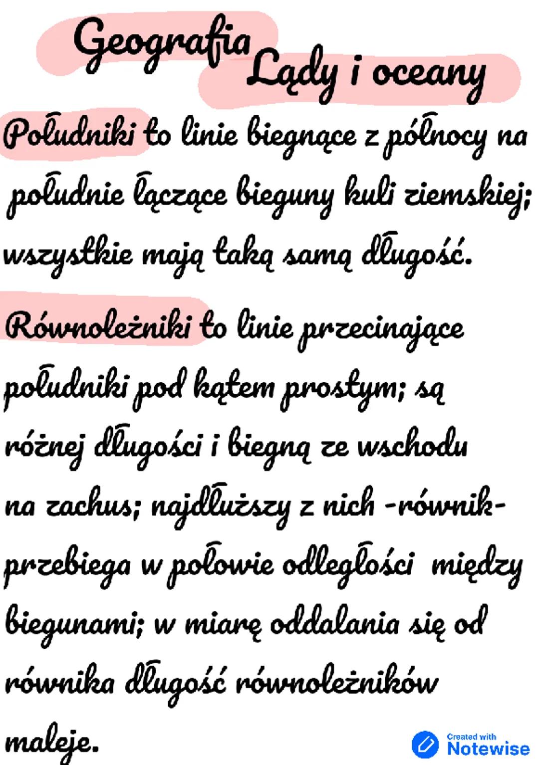 Lądy I oceany