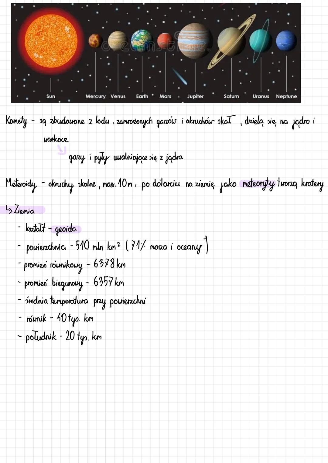 # Wszechświat i Ziemia
Wozechświat - przestrzeń kosmiczna wraz z wypełniającą ją energią i materia
średnica ok. 92 mld lat świetlnych
Pocz
