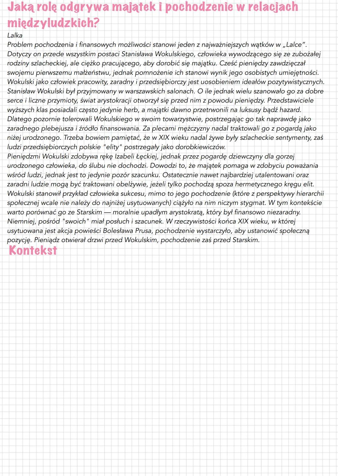 # Lalka
# Pytania jawne:
26. Miłość - siła destrukcyjna czy motywująca do działania? Omów
zagadnienie na podstawie Lalki Bolesława Prusa.