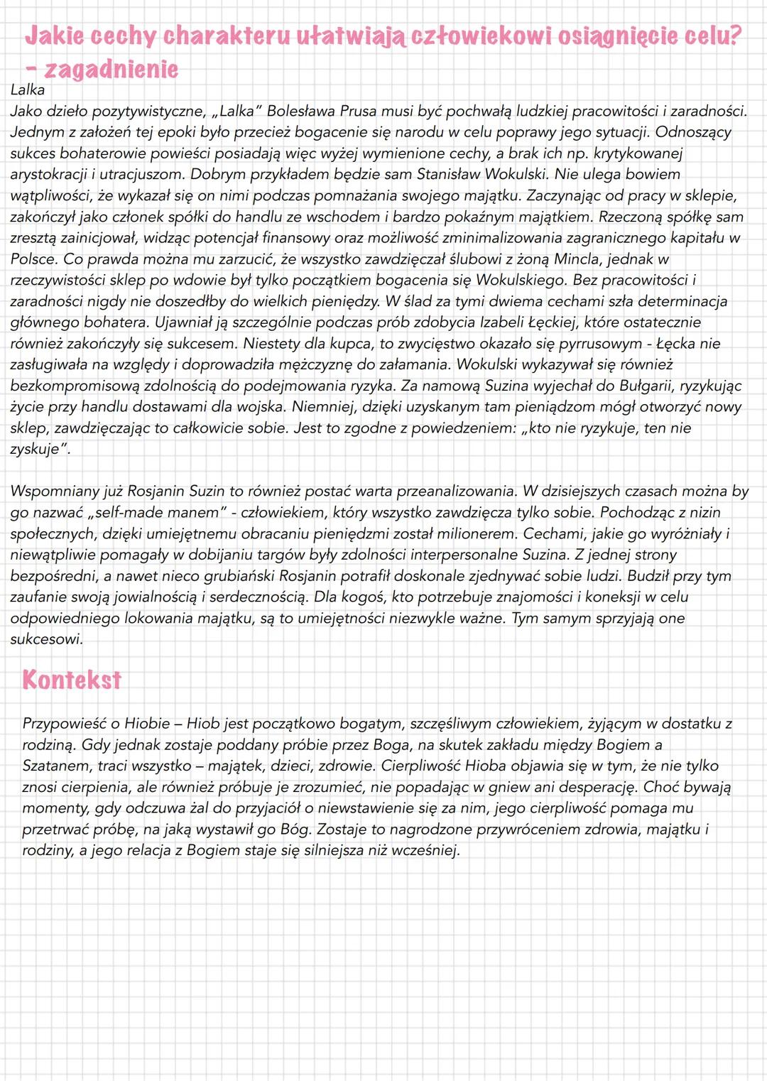 # Lalka
# Pytania jawne:
26. Miłość - siła destrukcyjna czy motywująca do działania? Omów
zagadnienie na podstawie Lalki Bolesława Prusa.