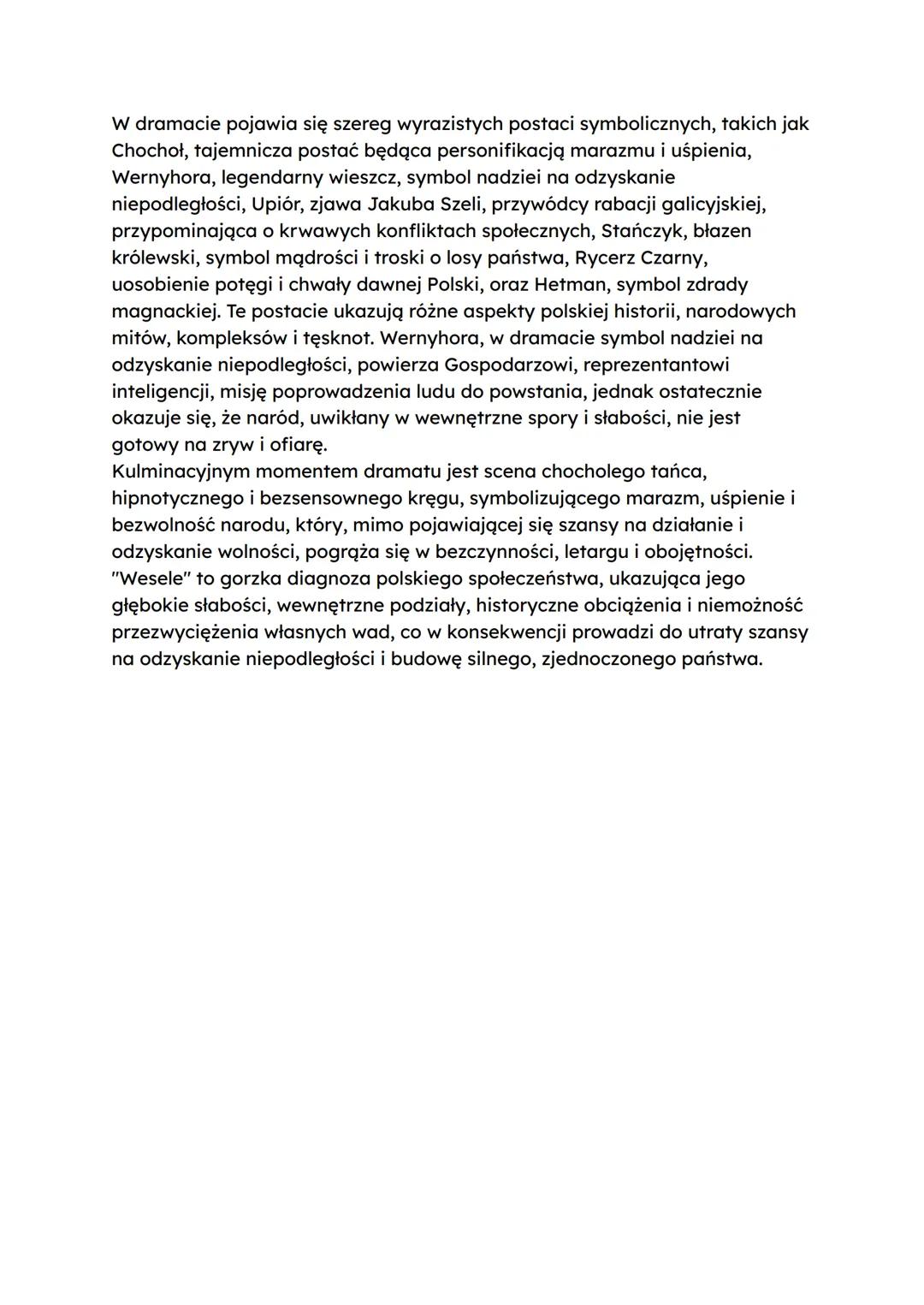 # Wesele
Geneza: autentyczny ślub Lucjana Rydla z chłopcom Jadwigą
mikołajewiczówną w Krakowie i weselem w Bronowickiej chacie Włodzimierza