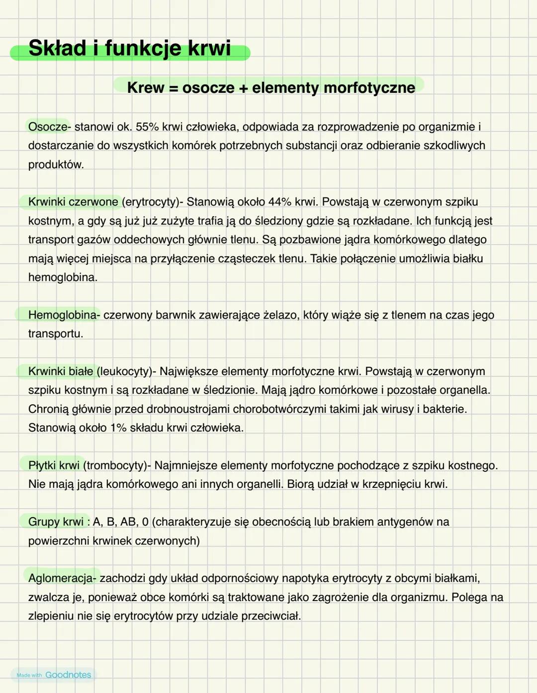 # Skład i funkcje krwi
Krew = osocze + elementy morfotyczne
Osocze- stanowi ok. 55% krwi człowieka, odpowiada za rozprowadzenie po organiz