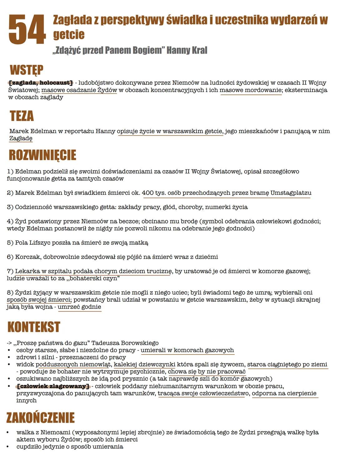 Zagłada z perspektywy światdka i uczestnika wydarzeń w getcie. ,,Zdążyć przed Panem Bogiem” Kral