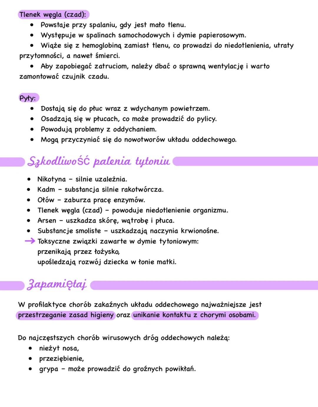 # Higiena i choroby układu
oddechowego
Jak chronić układ oddechowy?
Oddychać przez nos powietrze dostające się do organizmu jest wtedy:
•