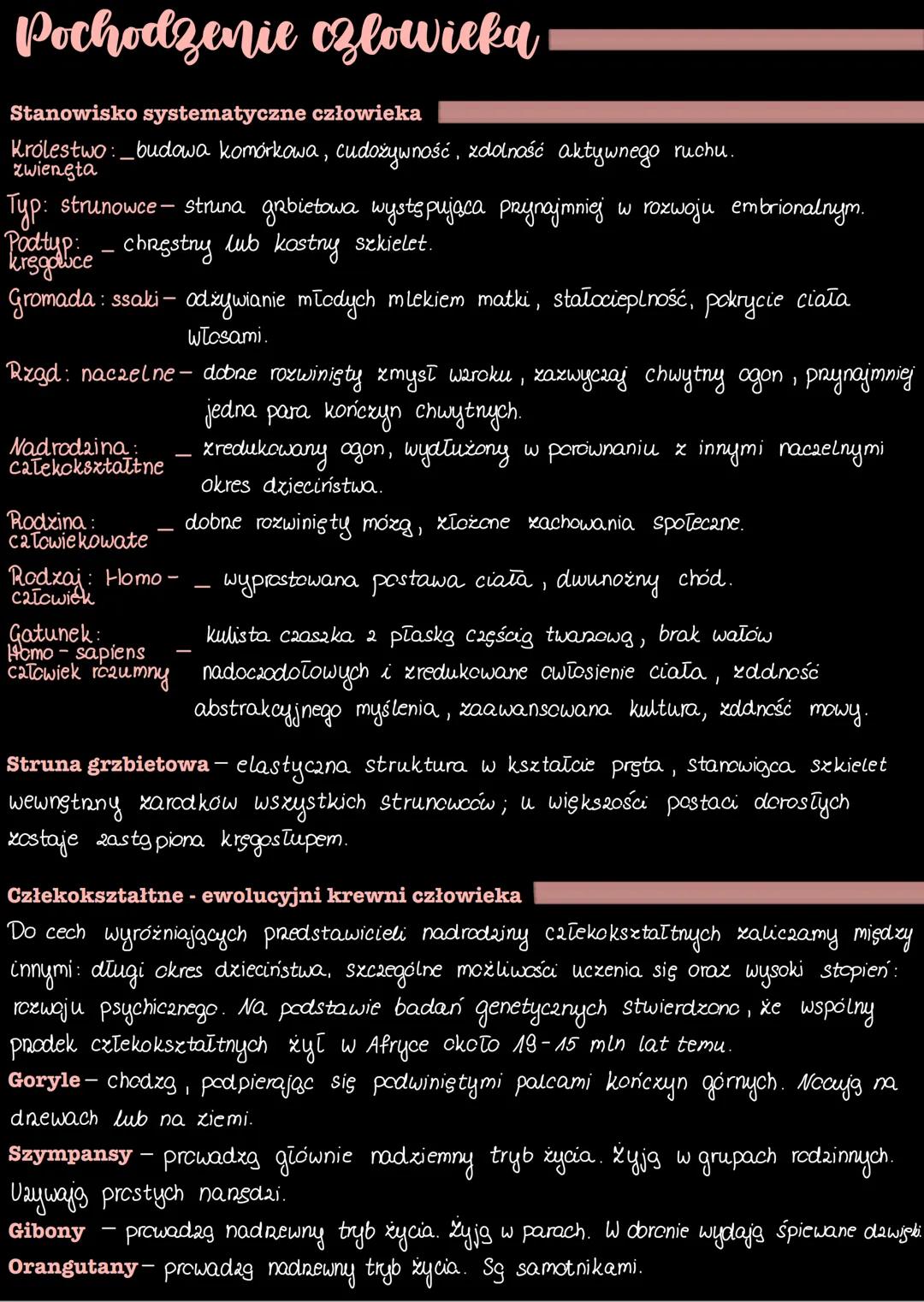 # Pochodzenie czlowieka
Stanowisko systematyczne człowieka
Królestwo: _budowa komórkowa, cudożywność, zdolność aktywnego ruchu.
zwiengta