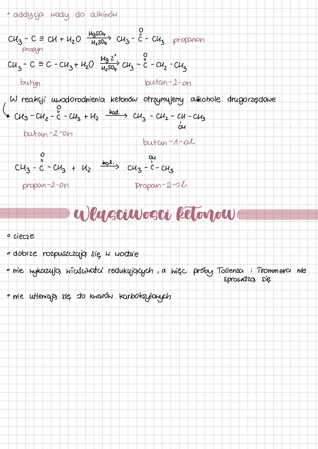 # Ketony
> to jednofunkcyjne pochodne węglowodorów, które zawierają gr. karbonylową $\C=O$
Wzór ogólny
$R_1 - \overset{O}{\|}C - R_2$ $C