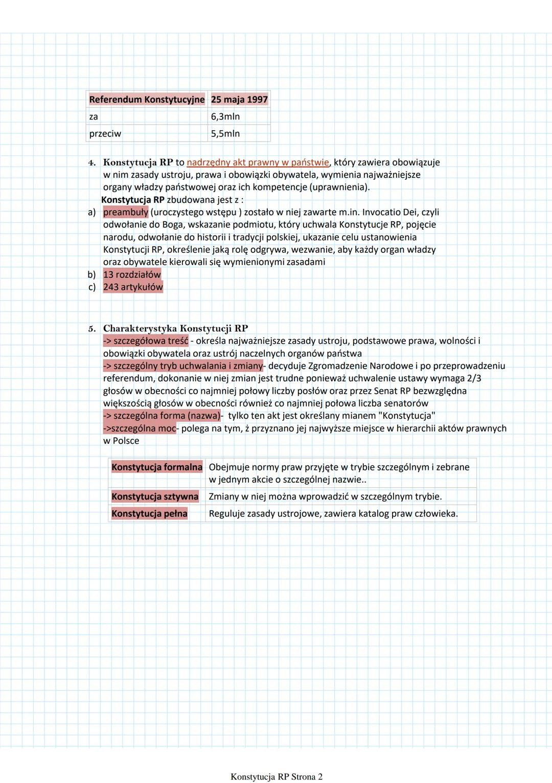 # Konstytucja RP
1. Geneza obecnej ustawy zasadniczej
Pierwszym rezultatem porozumień Okrągłego Stołu między władzą komunistyczną a
opozycj