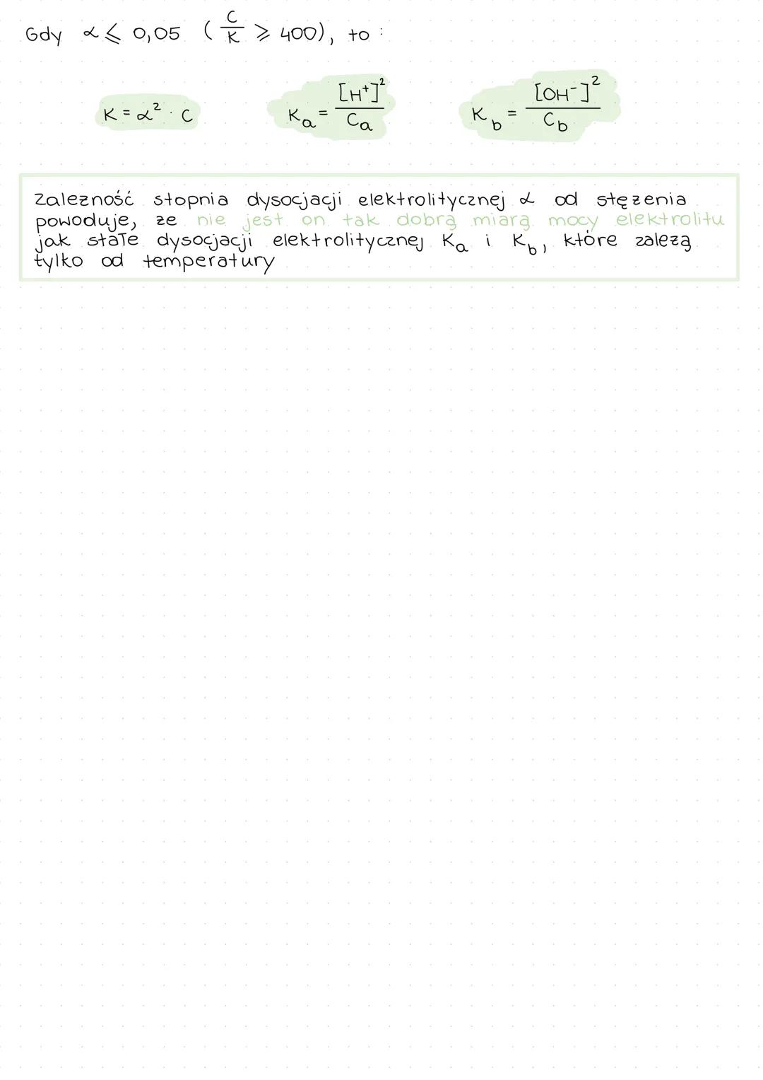 # Stata dysocjacji elektrolitycznej (K) to stała
równnowagi chemicznej procesu dysocjacji. Jest ona równa
stosunkowi iloczynu stężeń jonów p