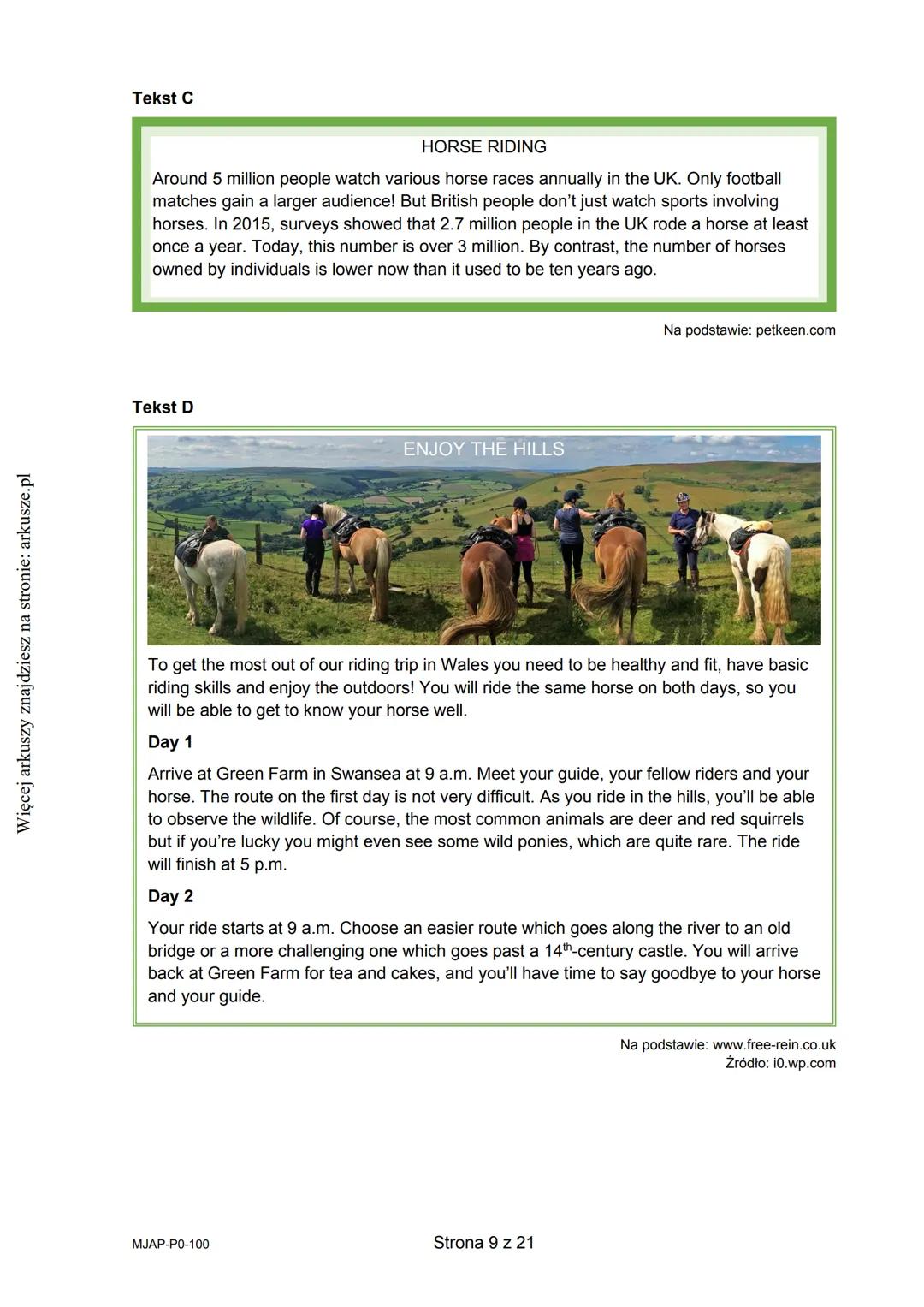 --- OCR Start ---
Więcej arkuszy znajdziesz na stronie: arkusze.pl
CENTRALNA
KOMISJA
EGZAMINACYJNA
WYPEŁNIA ZDAJĄCY
KOD
PESEL
Egzamin matura