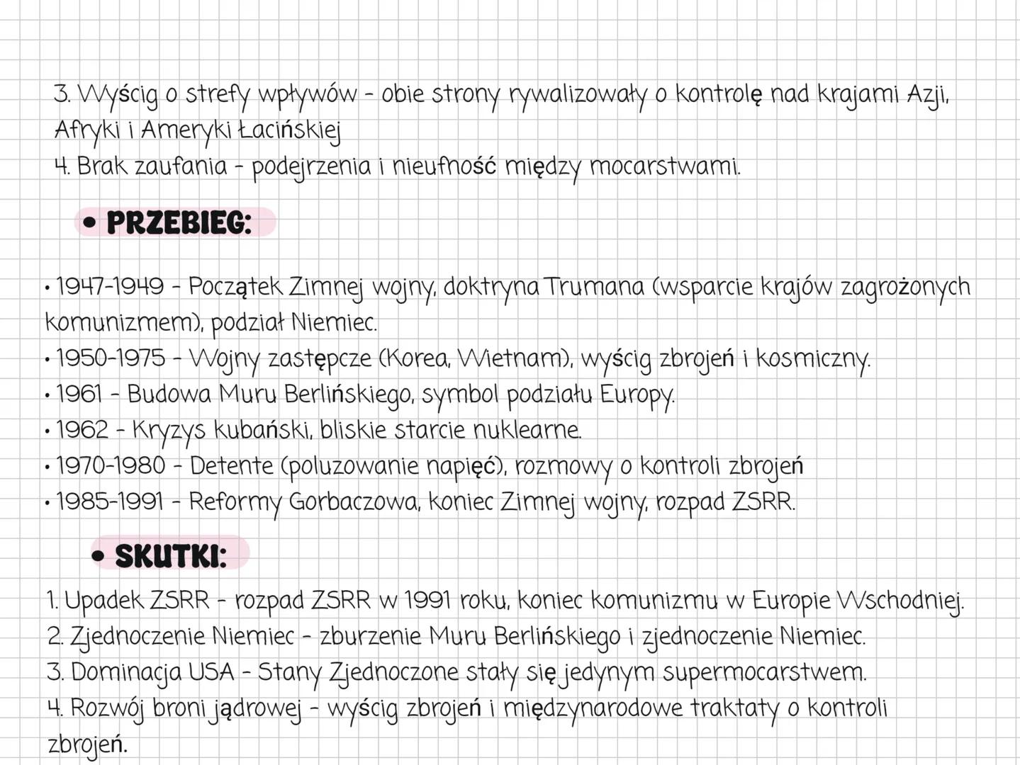 * ねこちゃん
* にゃー
* 笔记本
* 合格 # ZIMNA WOJNA (1947-1991)
• Zimna wojna - okres napięć politycznych, militarnych i ideologicznych między d