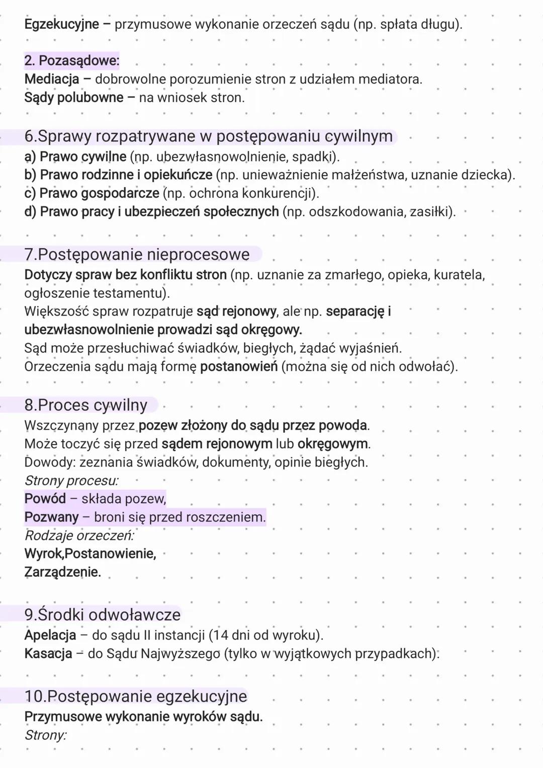 Prawo cywilne
-1.Prawo cywilne - zakres
Reguluje stosunki majątkowe i osobiste między podmiotami prawa.
Cechą charakterystyczną jest równorz
