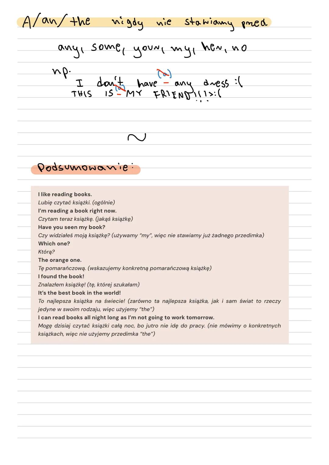 IMA
-tłumaczenie
- wymowa
- wyjaśnienie
Temat: Articles and quantifiers
a) Articles
1 a/an
Uzywamy ich gdy mówimy o czymś
ogólnym
np: