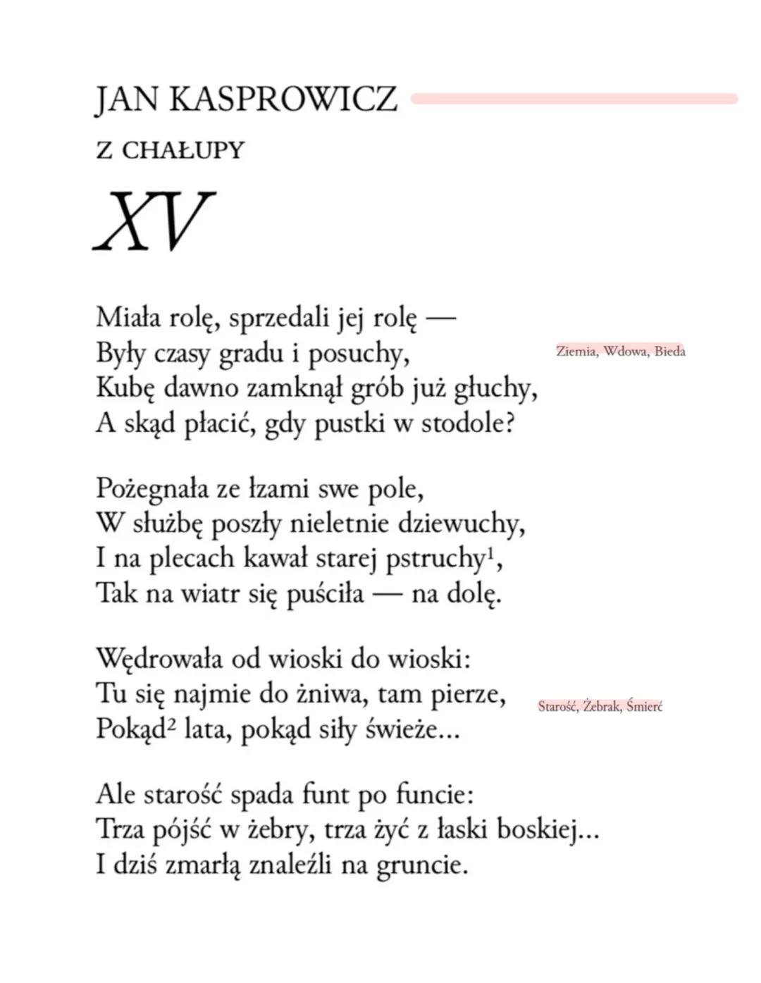 # Etapy twórczości Jana Kasprowicza
## 1 Etap
Urodzil się w 1860roku na Kujawach. Jest zbliżony do postaci Marii Konopnickiej. Z pochodzen