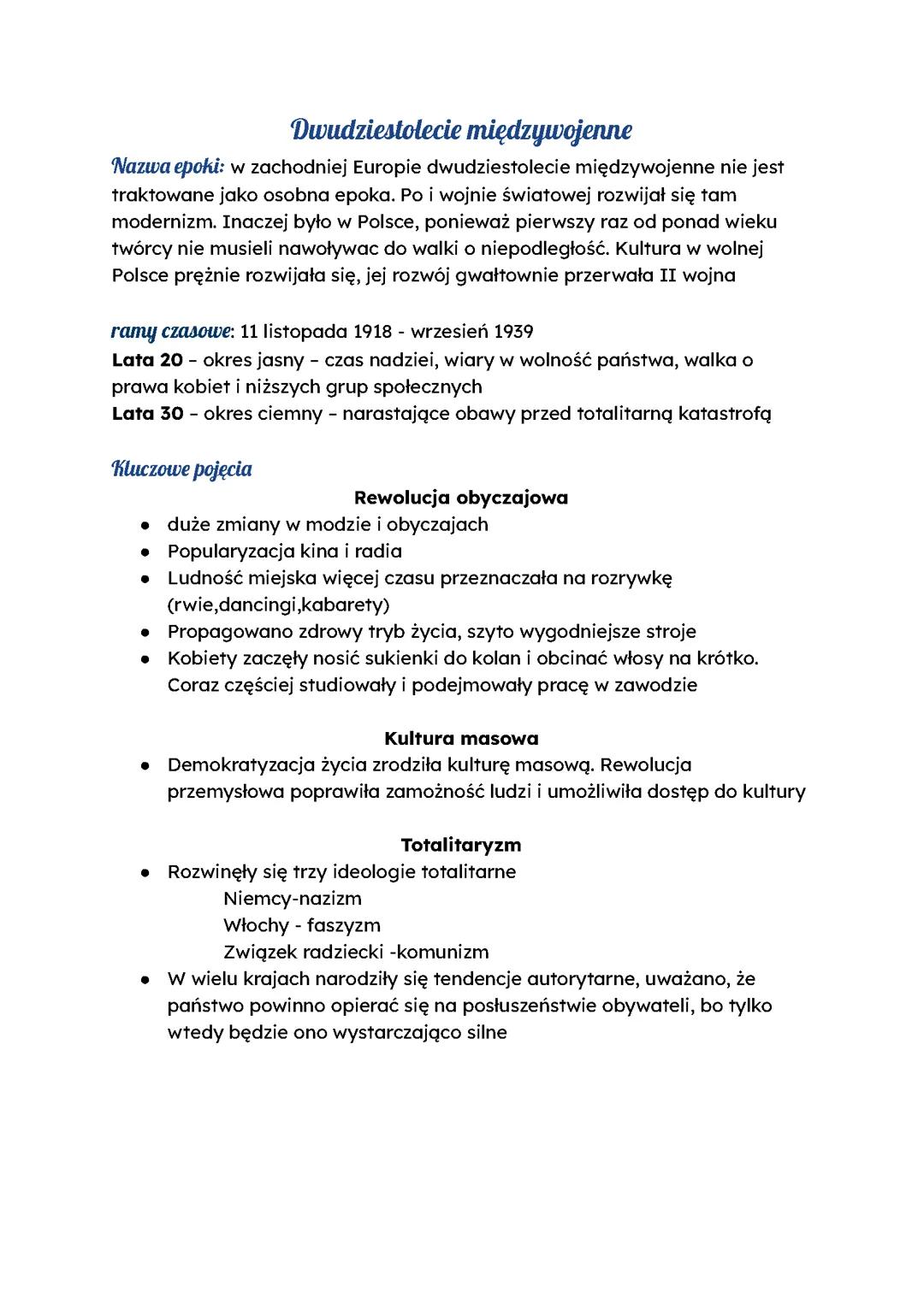 Dwudziestolecie międzywojenne