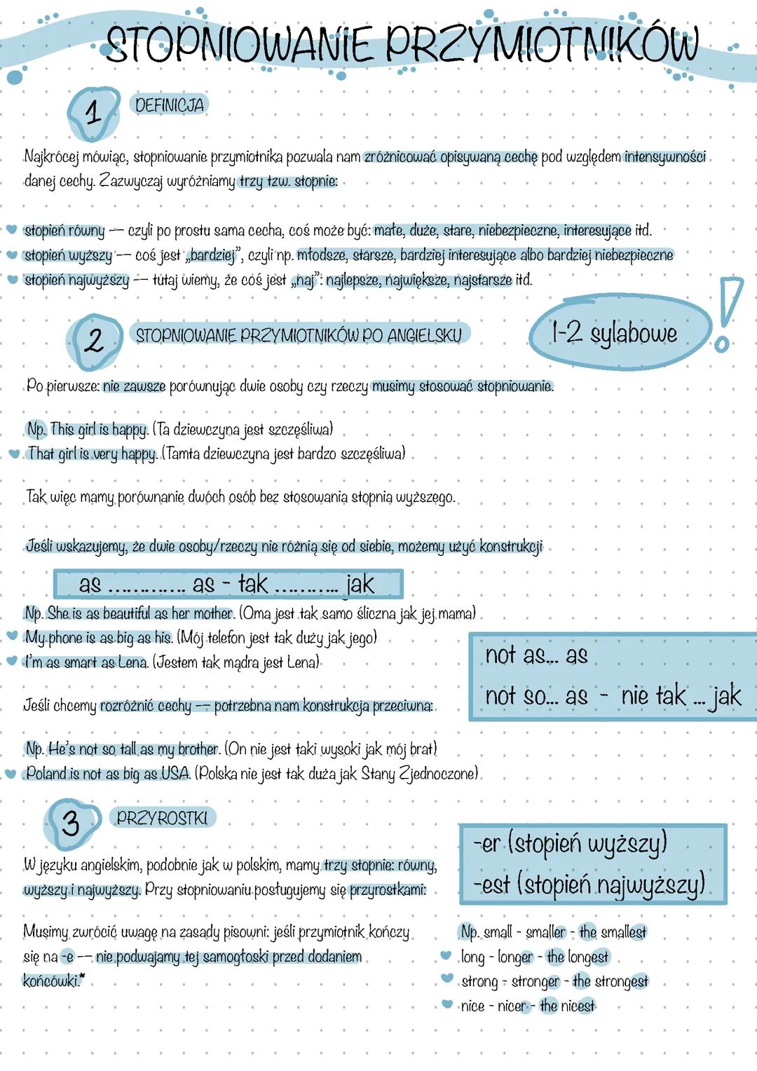 Stopniowanie przymiotników - angielski