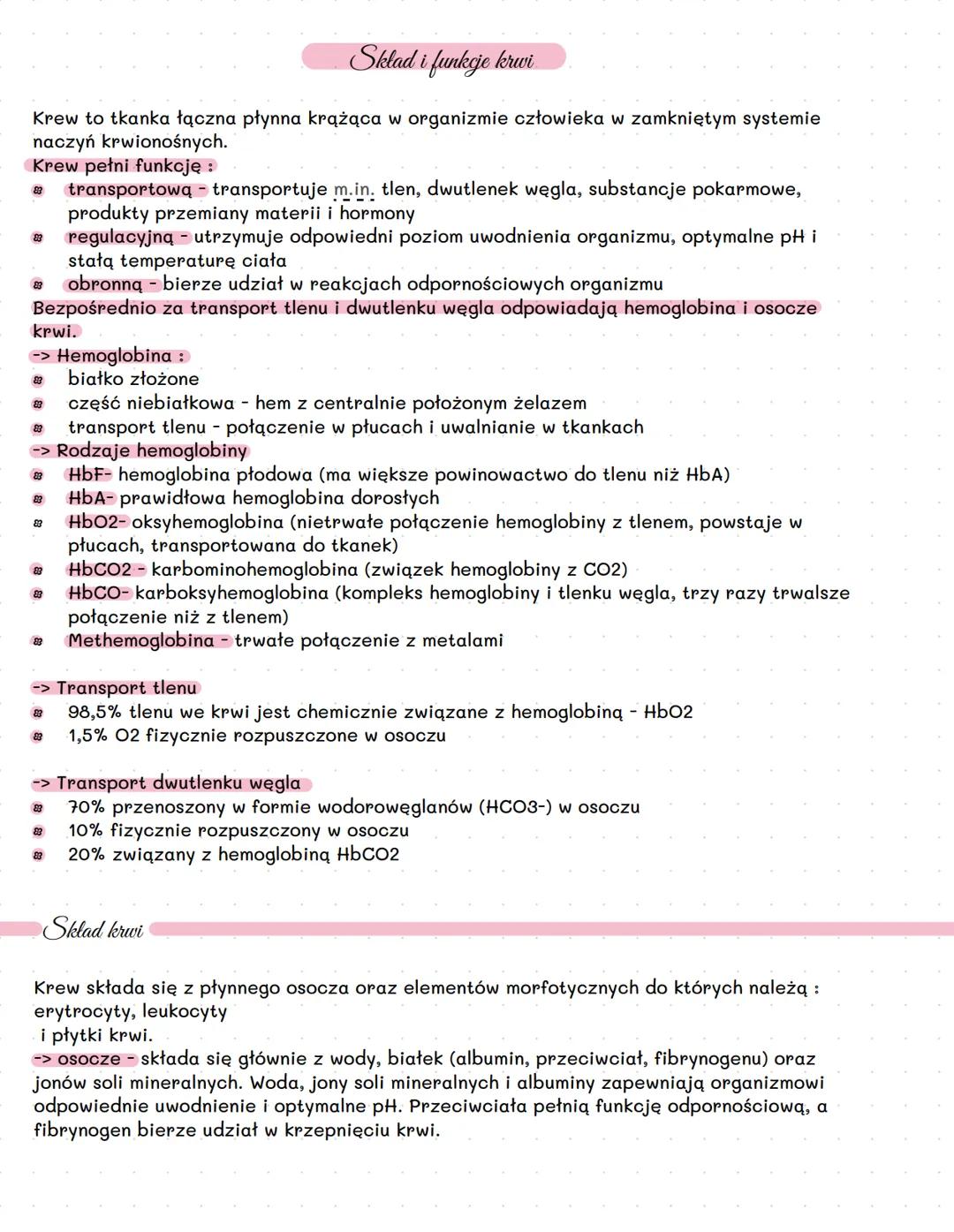 Skład i funkcje krwi