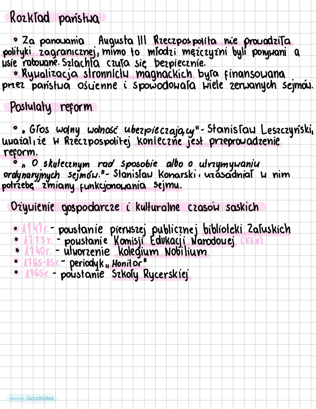 --- OCR Start ---
Rozklad państwa
• Za panowania Augusta III Rzeczpospolita nie prowadziła
polityki zagranicznej, mimo to młodzi mężczyźni b